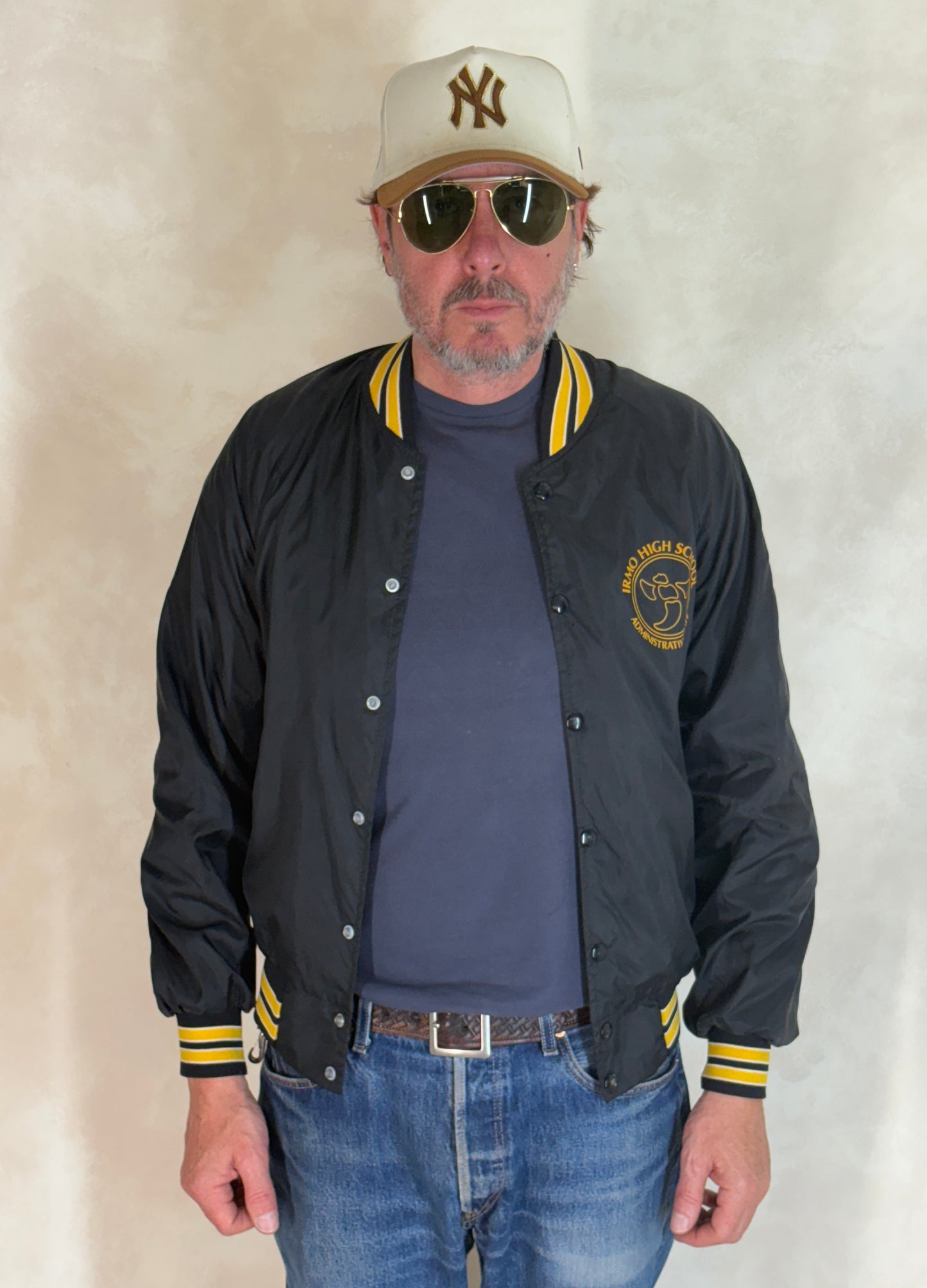 Size Small. Vintage black Satin Jacket Made In USA