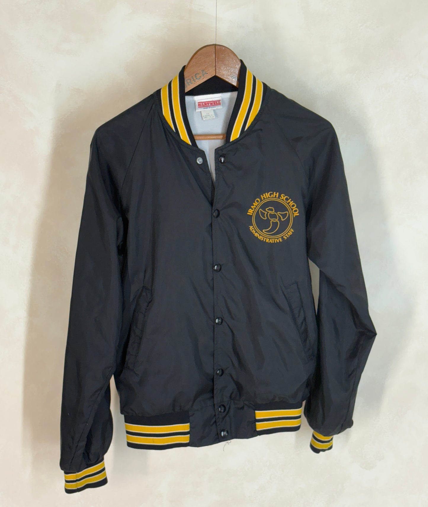 Size Small. Vintage black Satin Jacket Made In USA