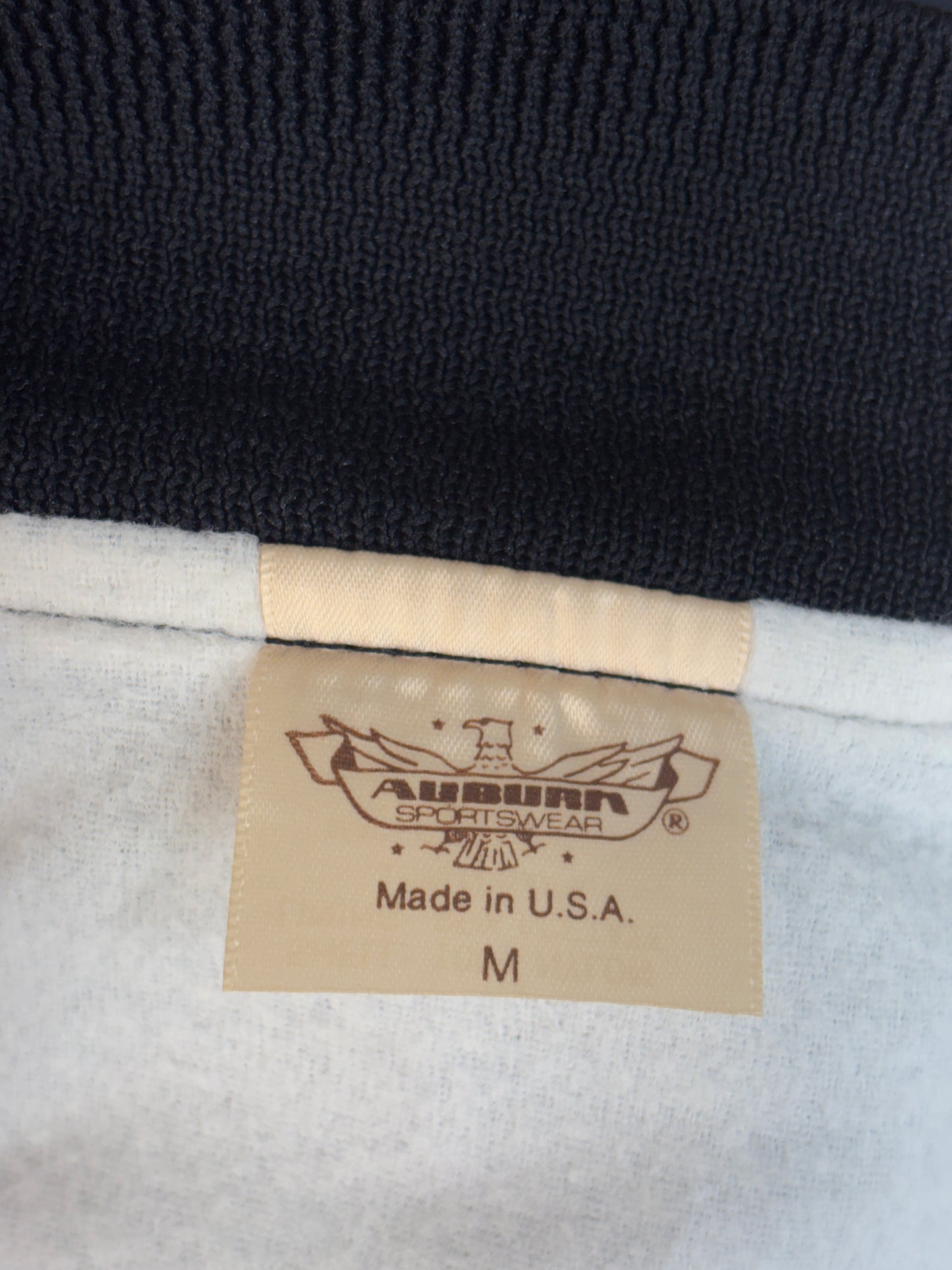 Size Medium. Vintage Black Satin Jacket Made In USA