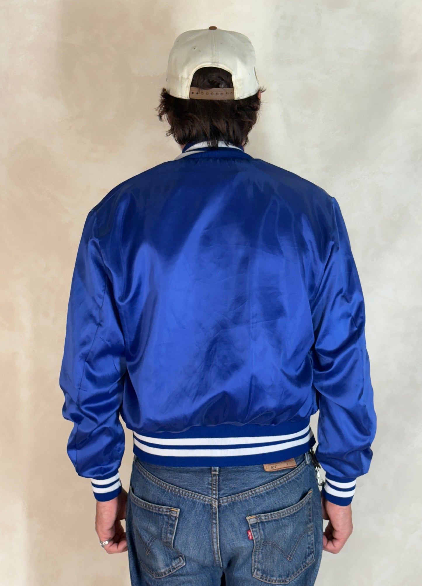 Size Med. Vintage 80s Satin Jacket Made In USA