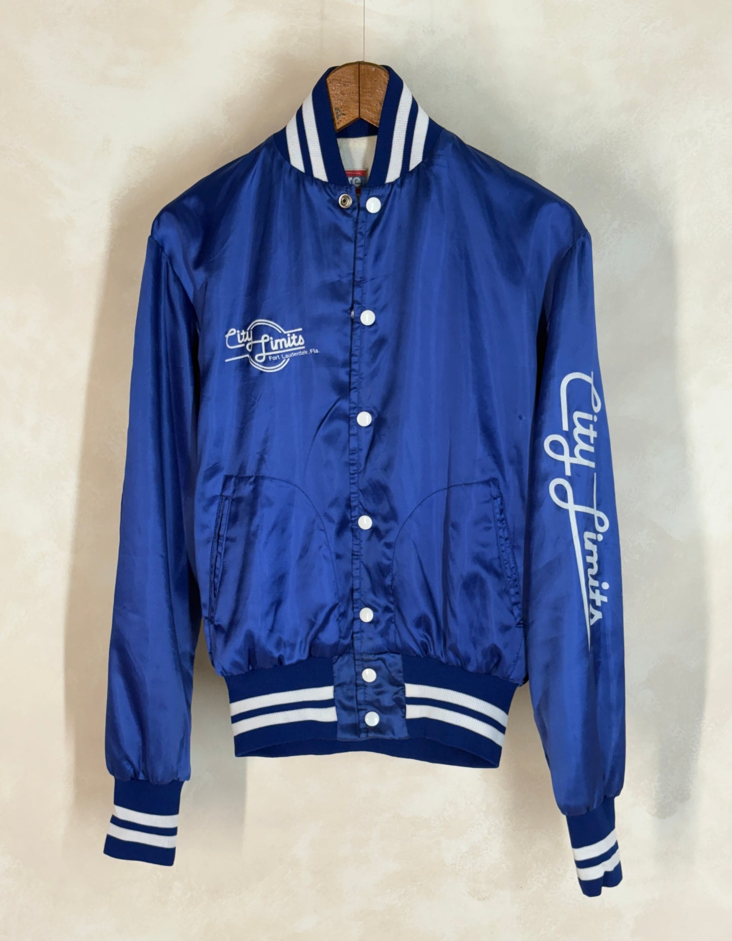 Size Med. Vintage 80s Satin Jacket Made In USA