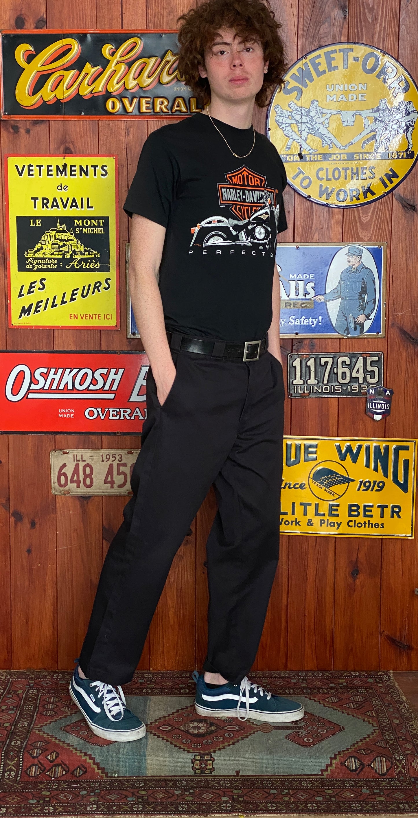 Black Vintage Dickies pants model 874 size 36X29