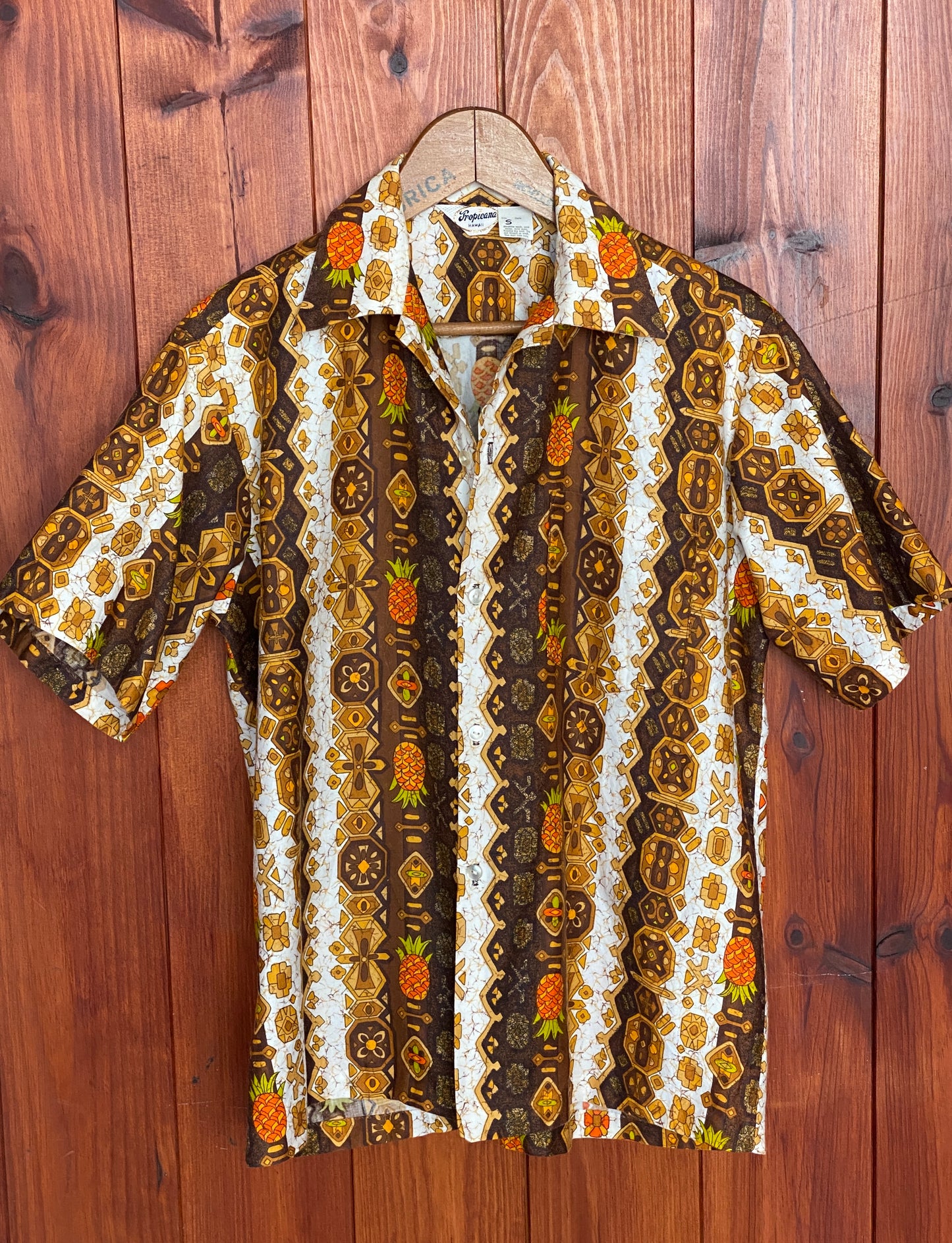 Med. Vintage 70s Hawaiian satin cotton shirt