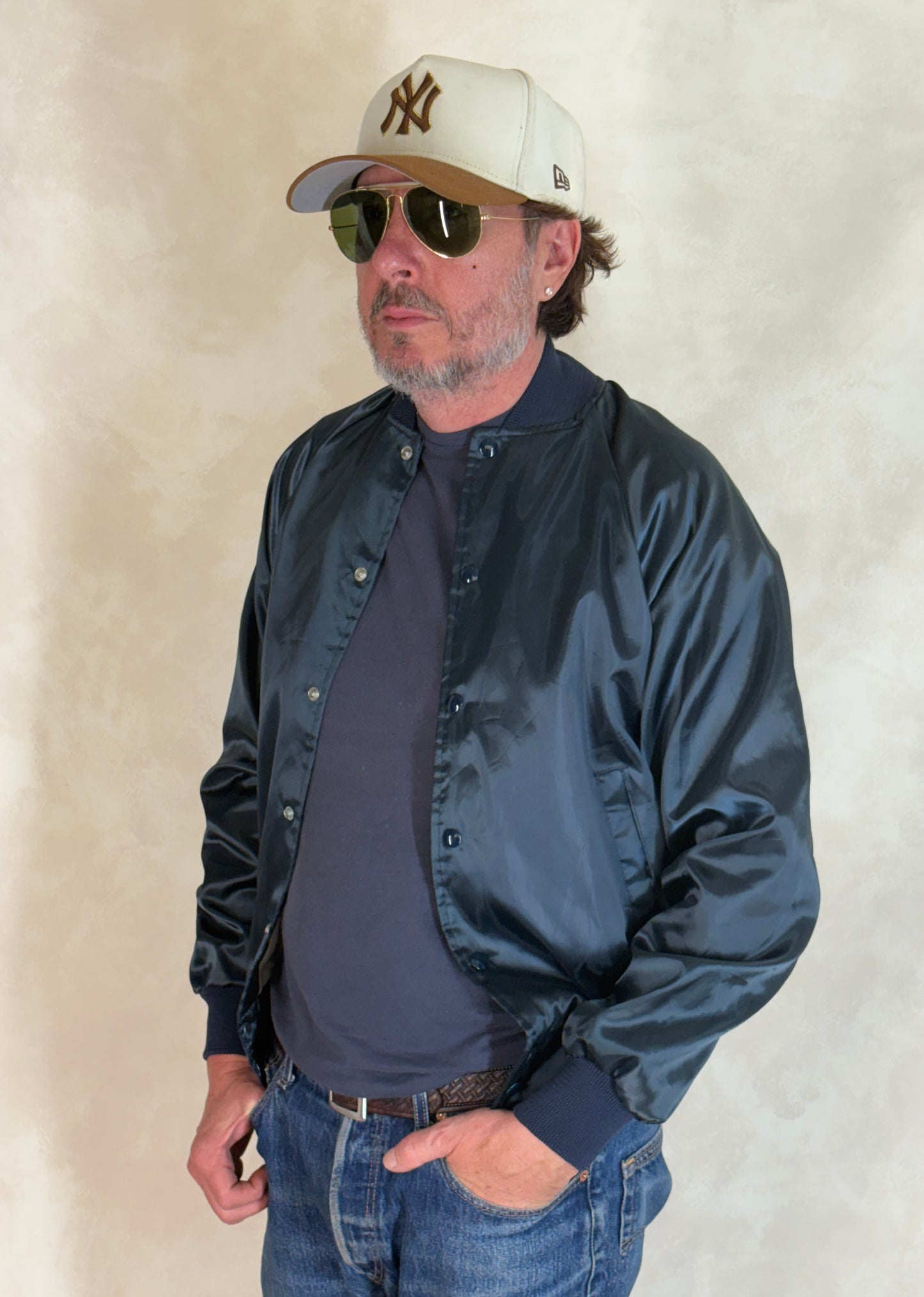 Size Small. Vintage Satin 80s Fire Dept satin Jacket Made In USA