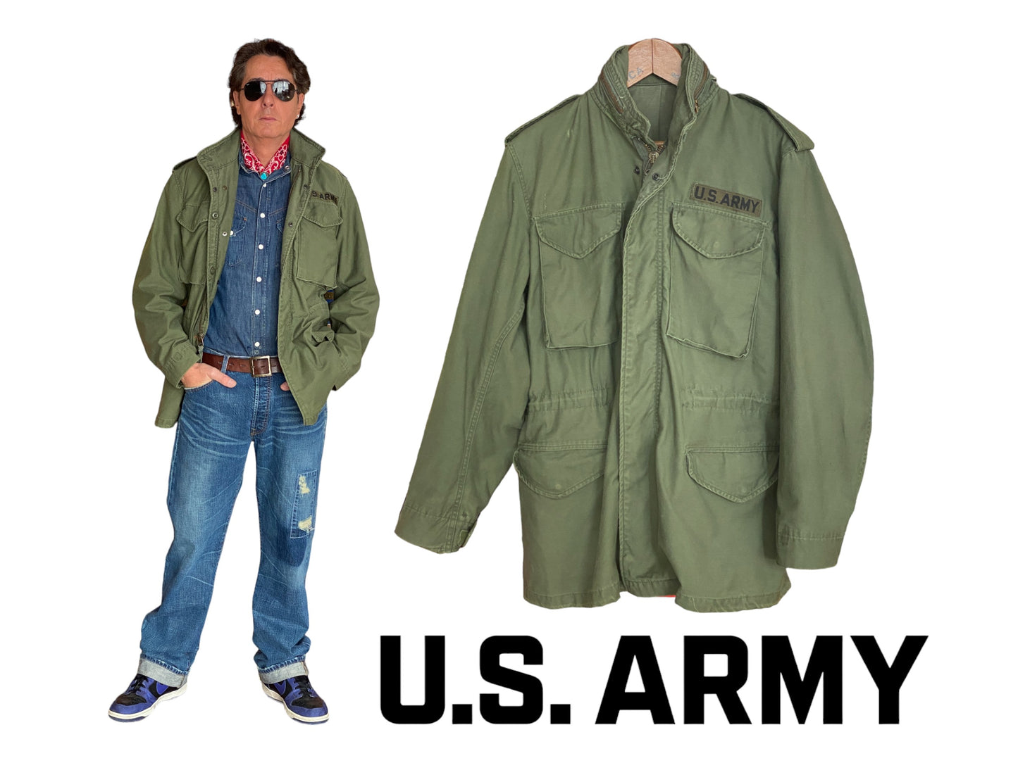 Small long. Authentic 1985 US Army Vintage M-65 field jacket