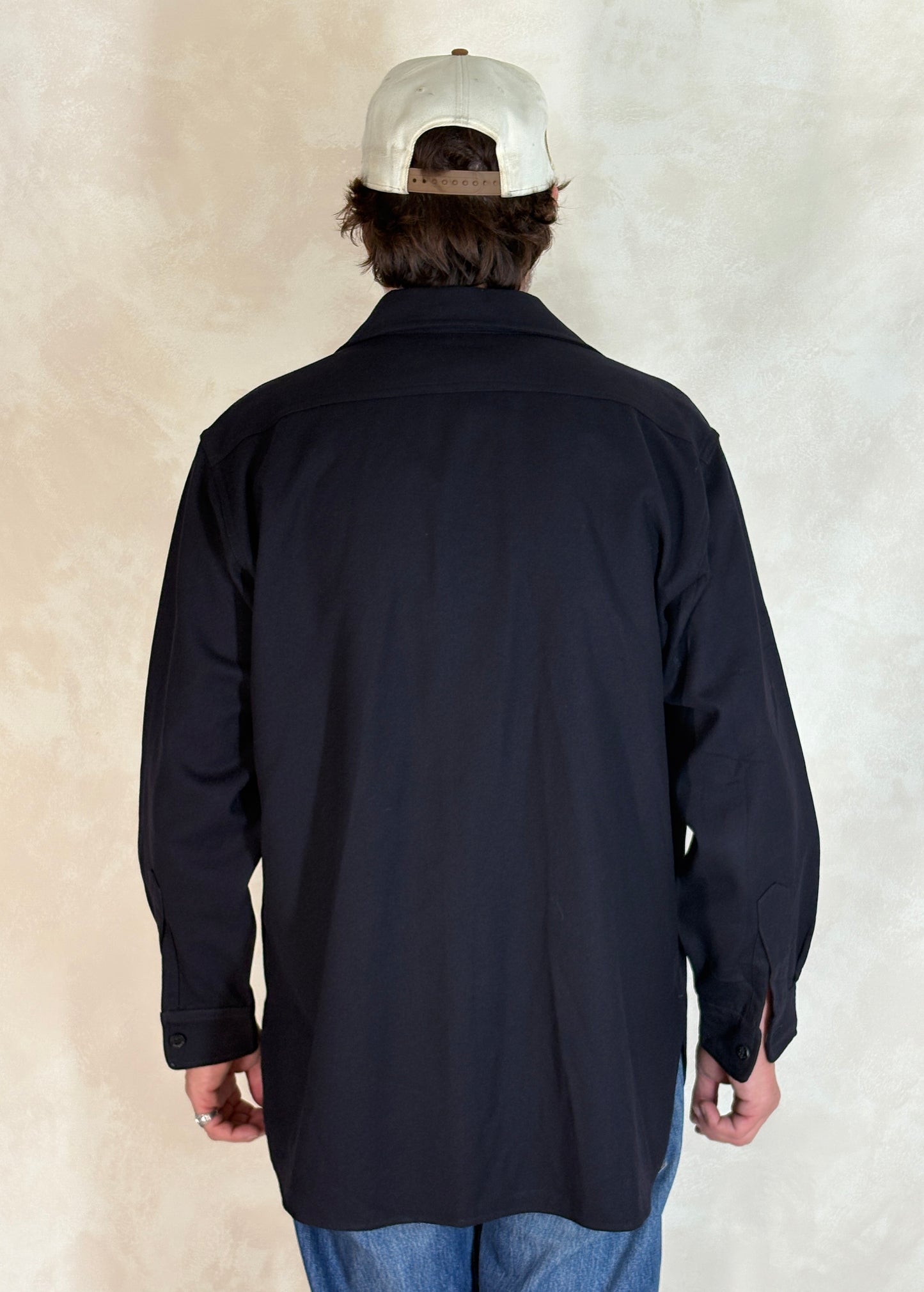 Size Large. Vintage 1940s US navy CPO (Chief Petty Officer) wool shirt – 1 Pocket – USN Military Issue