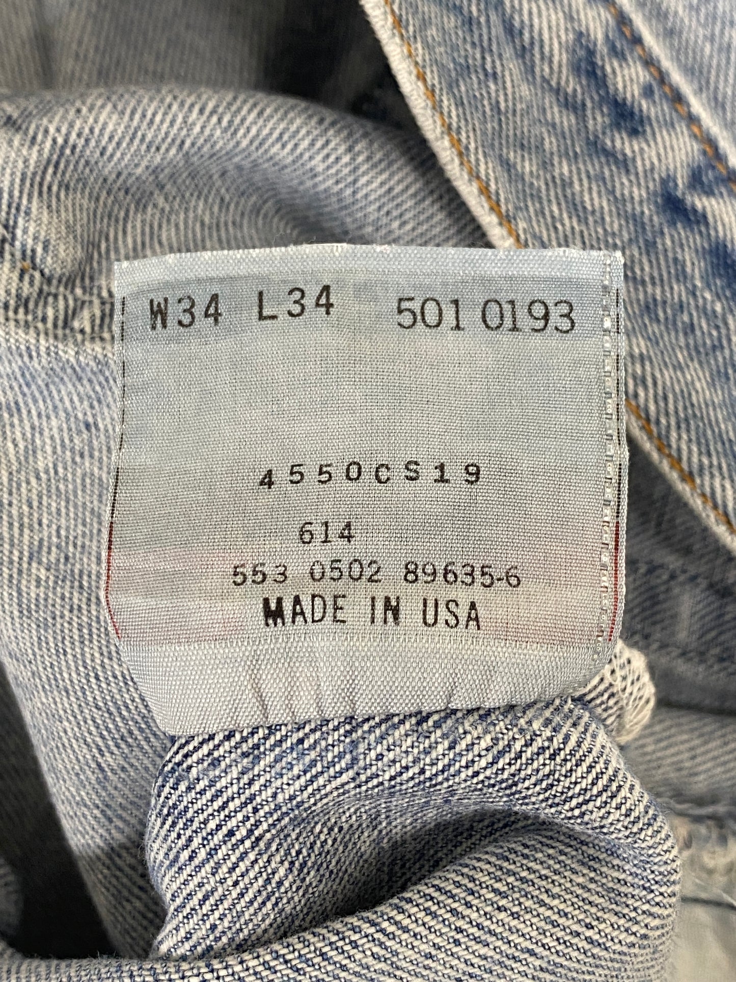 34X34 Levi's 501 Vintage Denim Jeans Made in USA