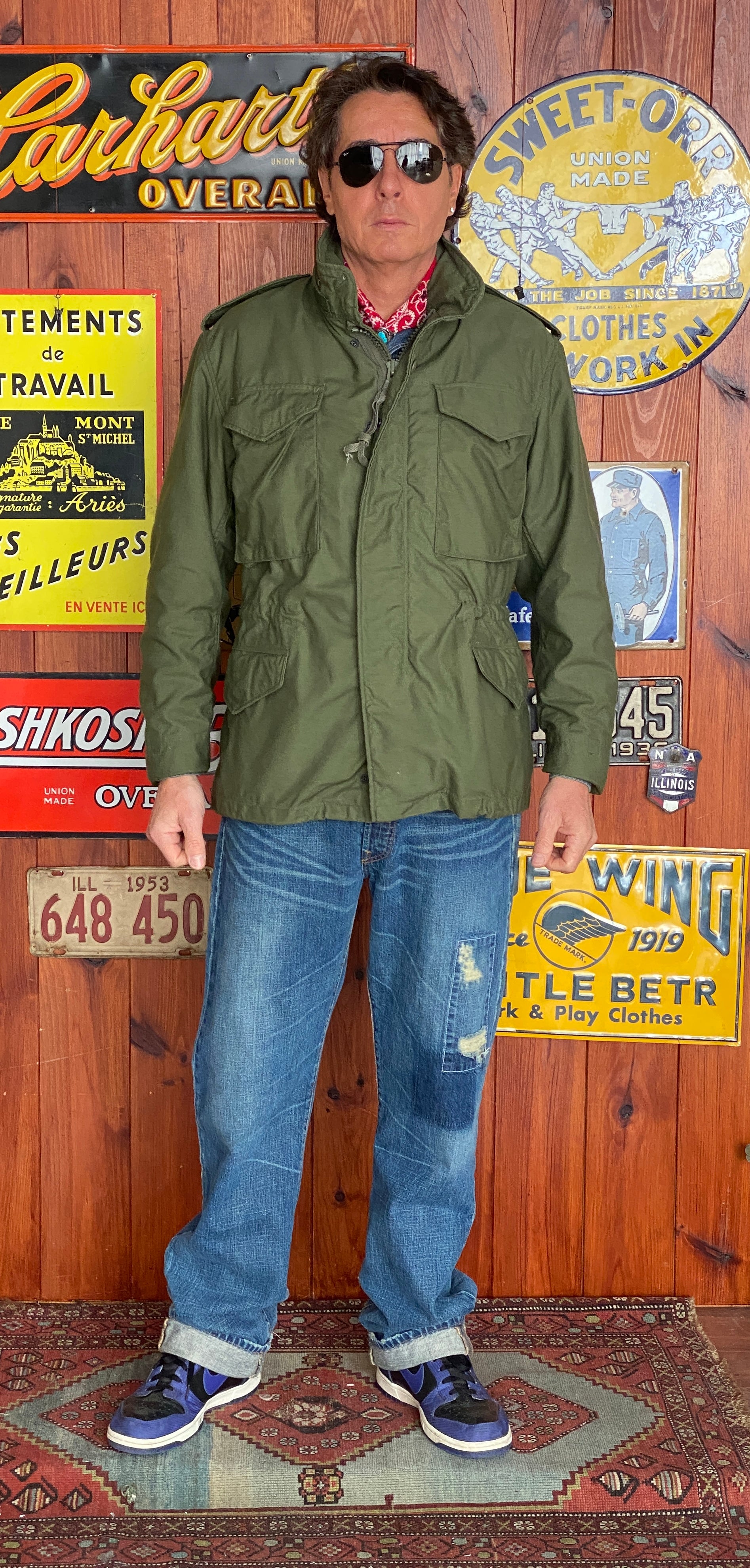 Authentic 1987 US Army Vintage M-65 Field Jacket in Olive Green | Classic Military Apparel with Timeless Style and Durability