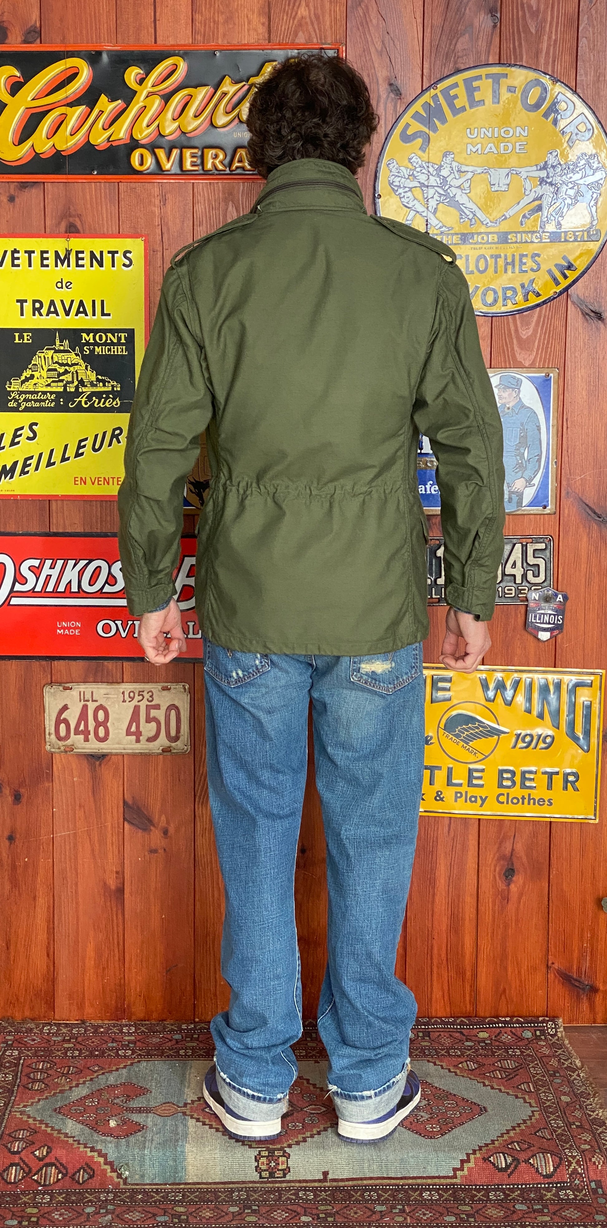 Authentic 1987 US Army Vintage M-65 Field Jacket in Olive Green | Classic Military Apparel with Timeless Style and Durability