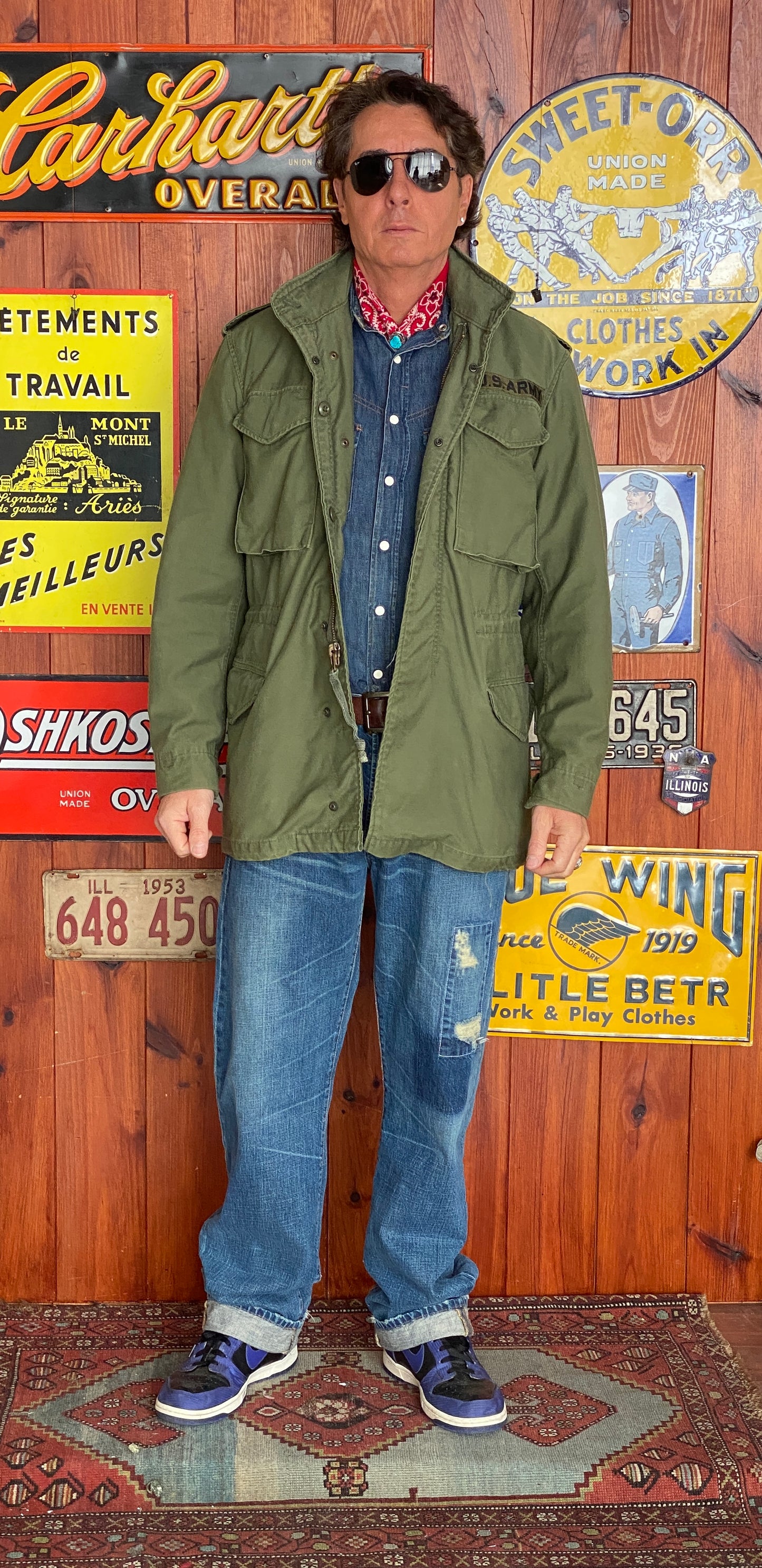 Small long. Authentic 1985 US Army Vintage M-65 field jacket
