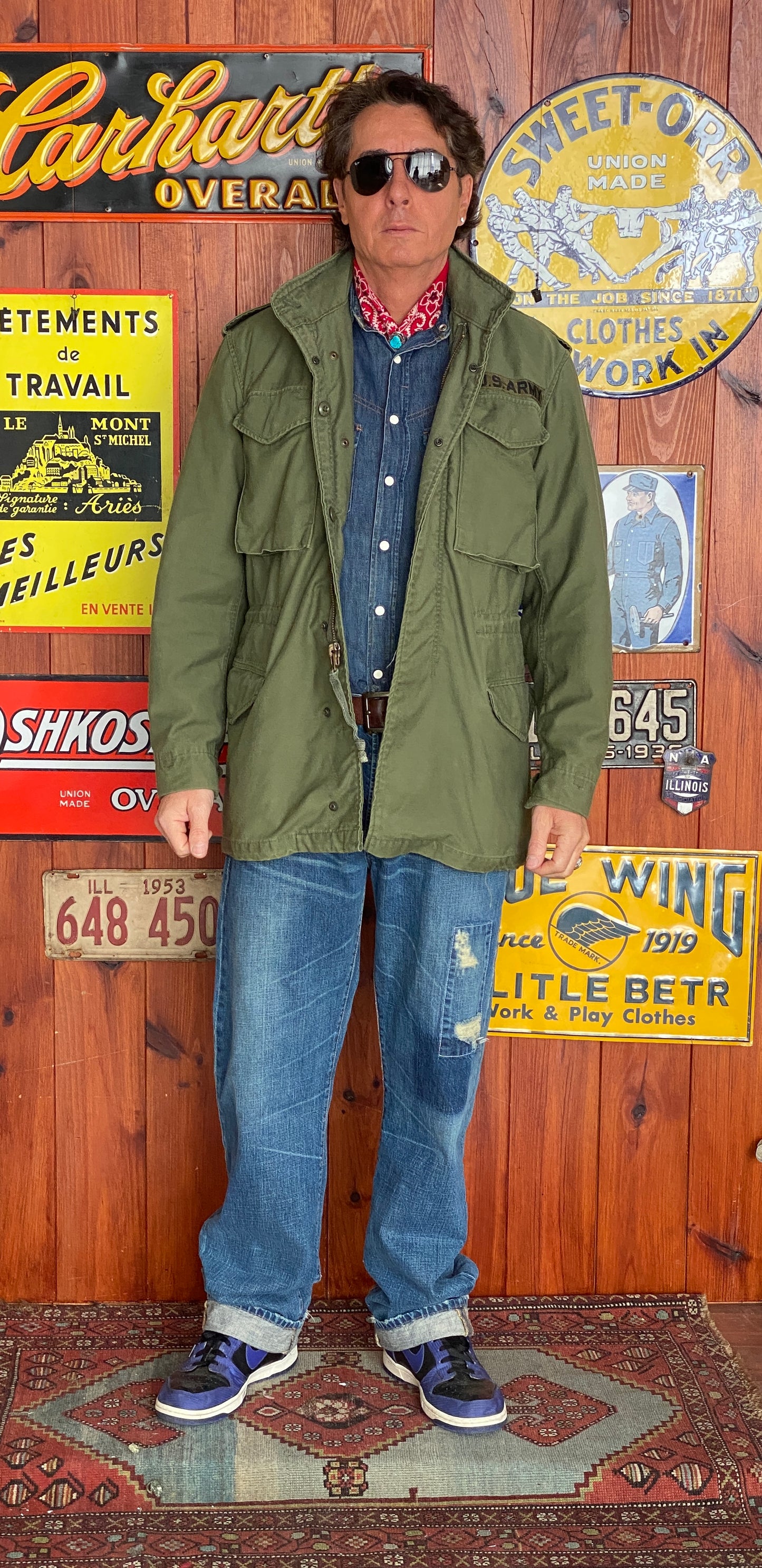 Small long. Authentic 1985 US Army  Vintage M-65 field jacket