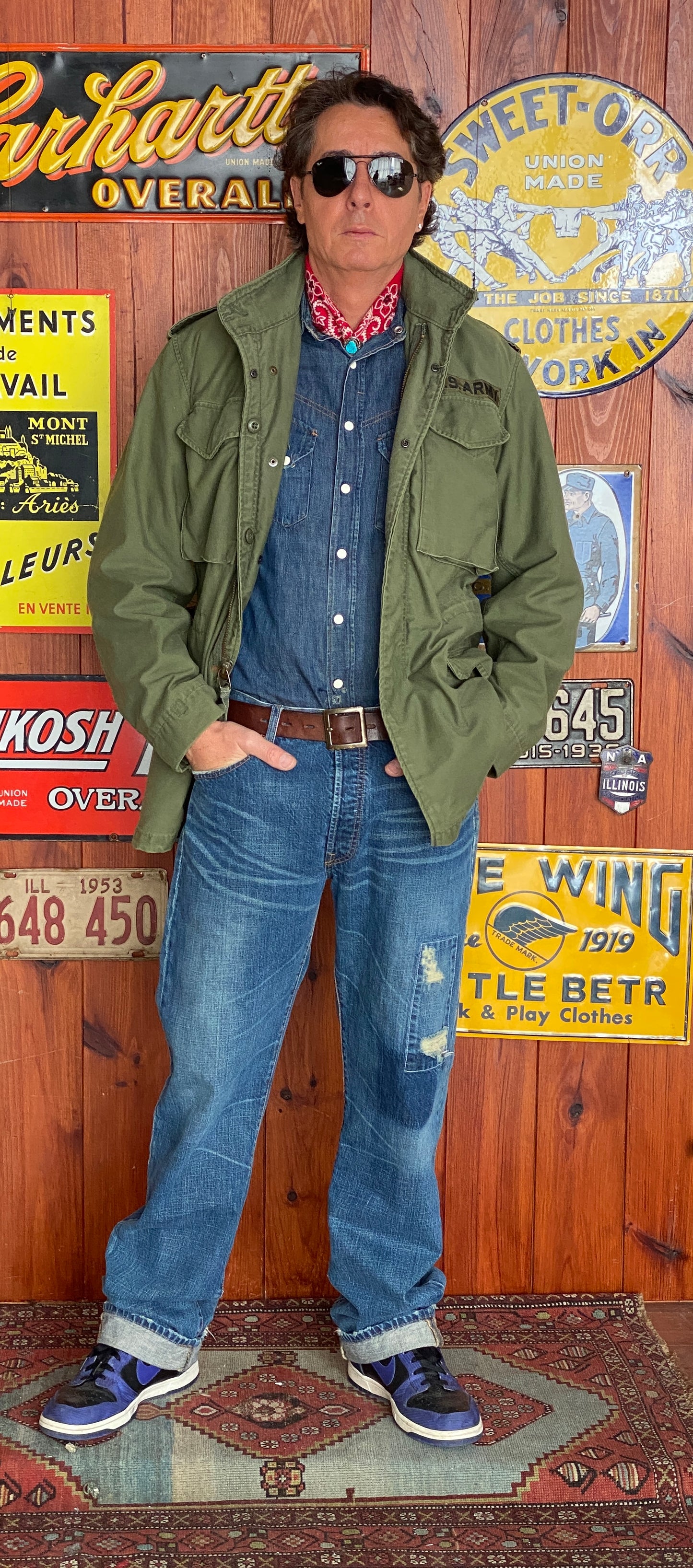 Small long. Authentic 1985 US Army Vintage M-65 field jacket