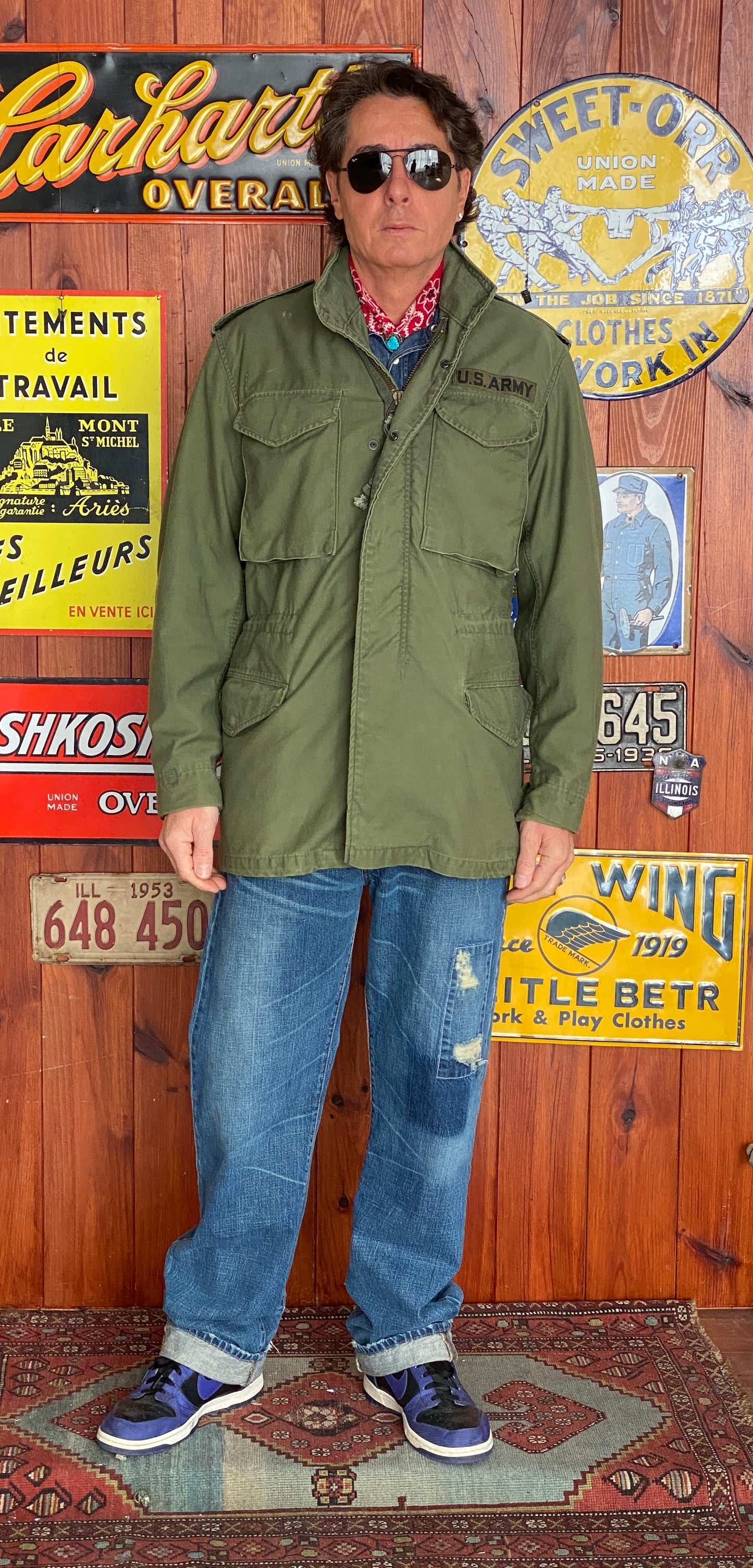 Small long. Authentic 1985 US Army  Vintage M-65 field jacket