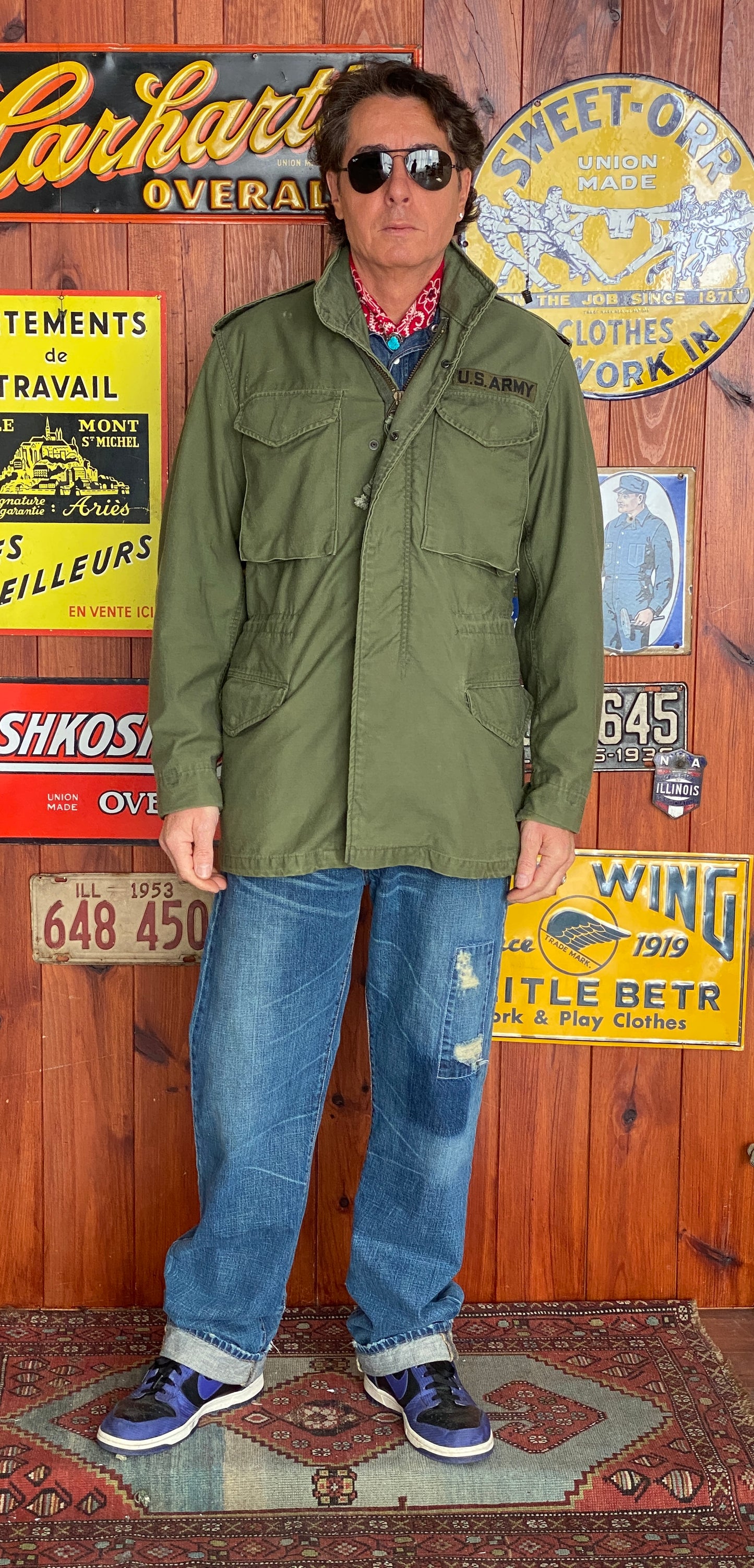 Small long. Authentic 1985 US Army Vintage M-65 field jacket