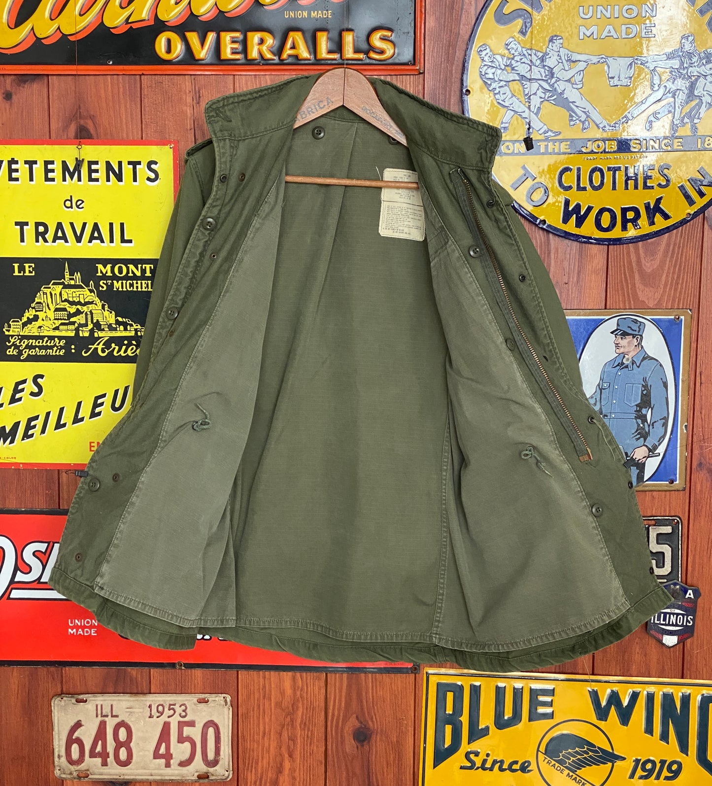 Small long. Authentic 1985 US Army Vintage M-65 field jacket