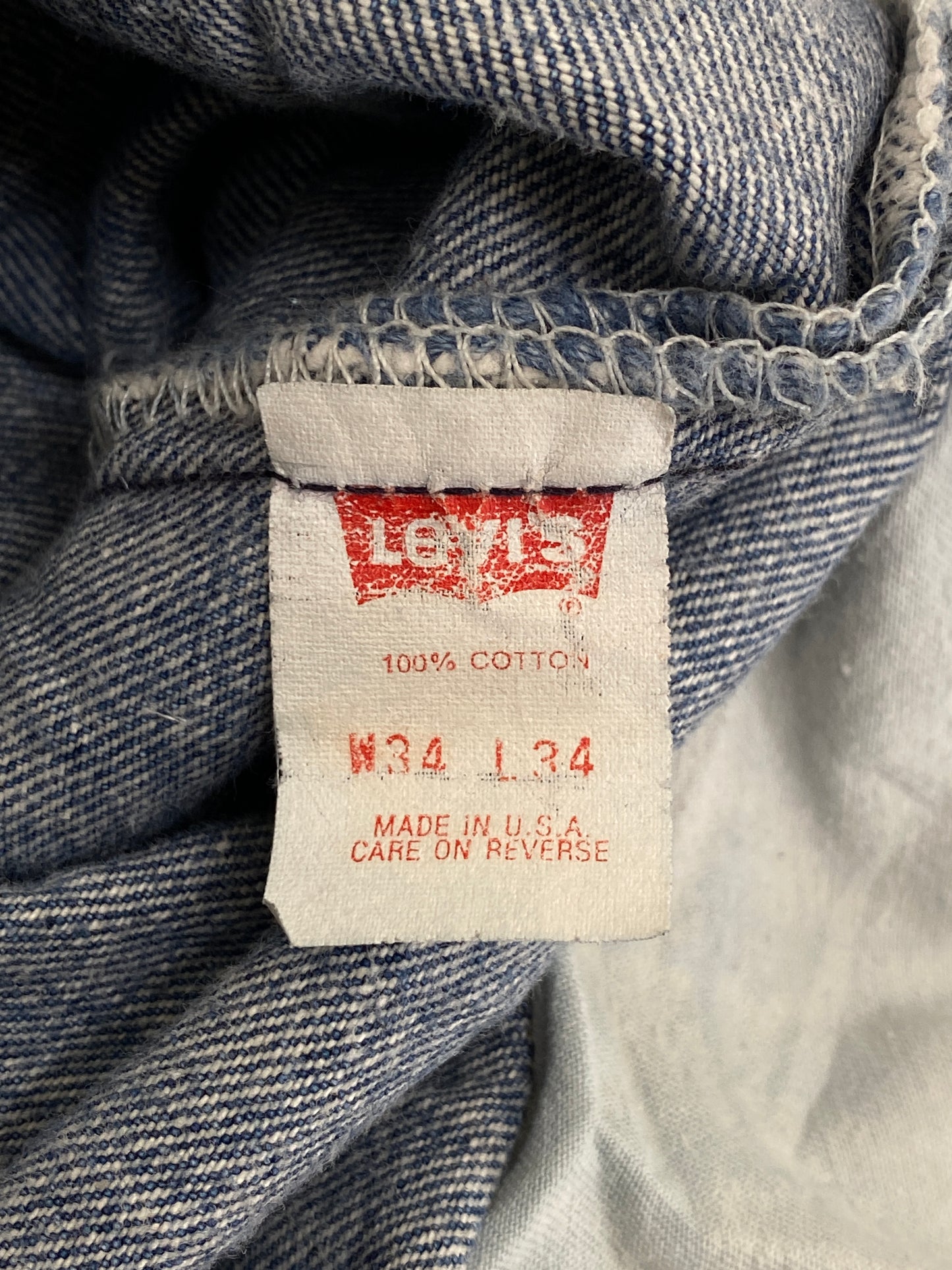 34X34 Levi's 501 Vintage Denim Jeans Made in USA in 1991