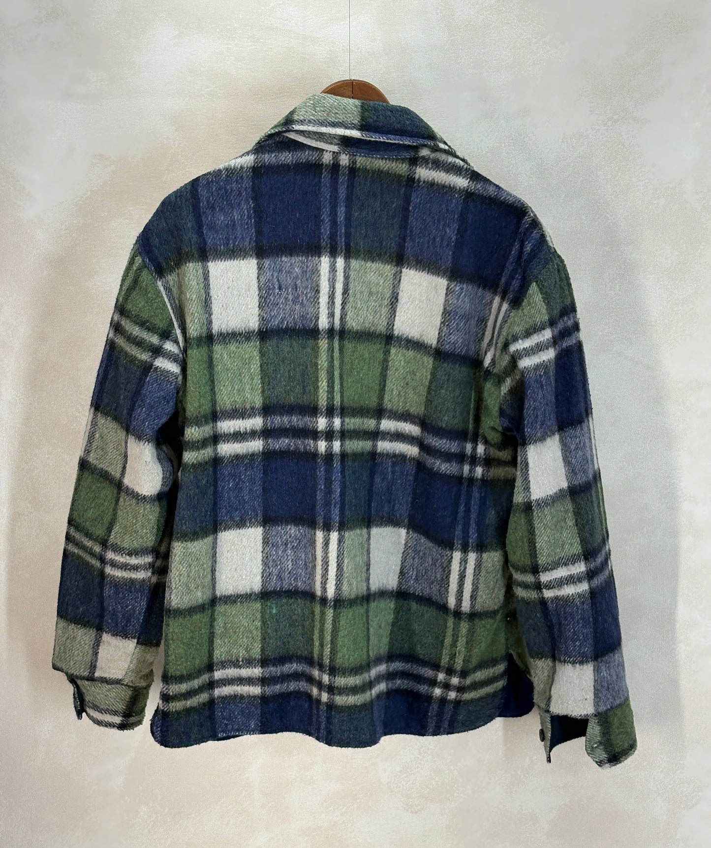 Large: Vintage 70s heavy plaid jacket made by Kingsfield