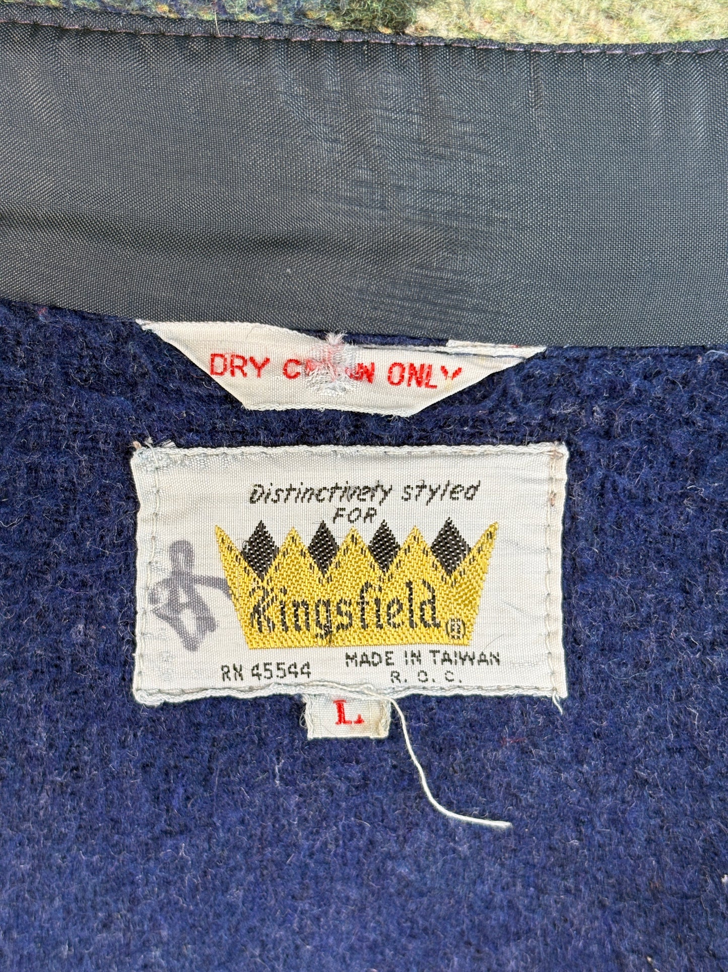 Large: Vintage 70s heavy plaid jacket made by Kingsfield