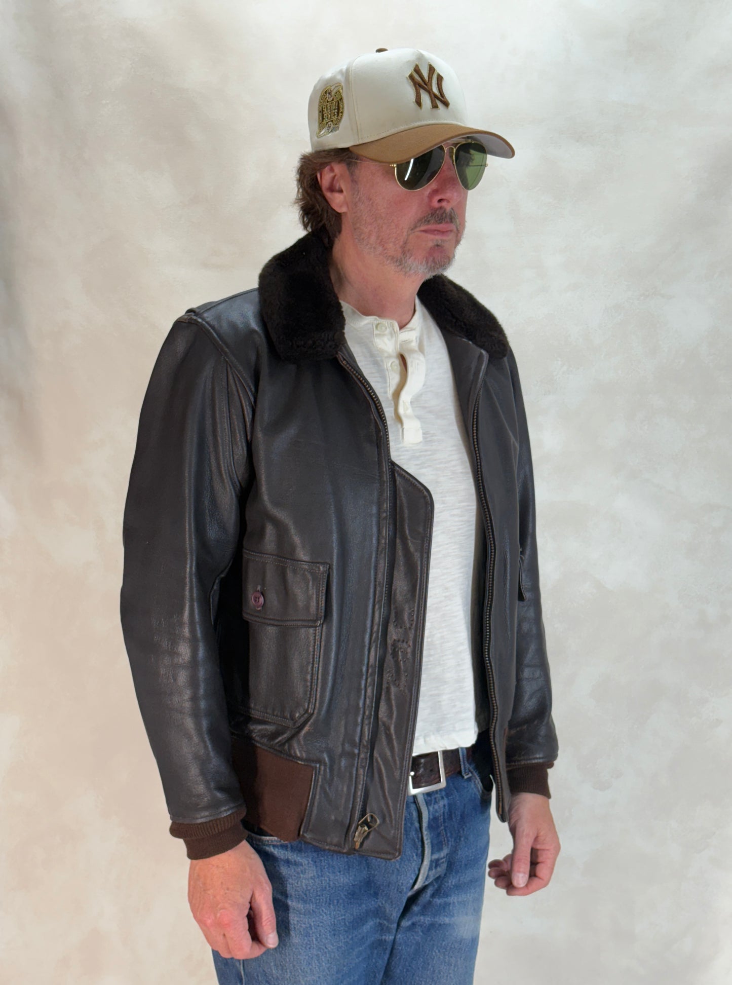 Size 38US / 48EU. 2001 Vintage Cooper G-1 Flight Jacket Made in USA - Leather Bomber