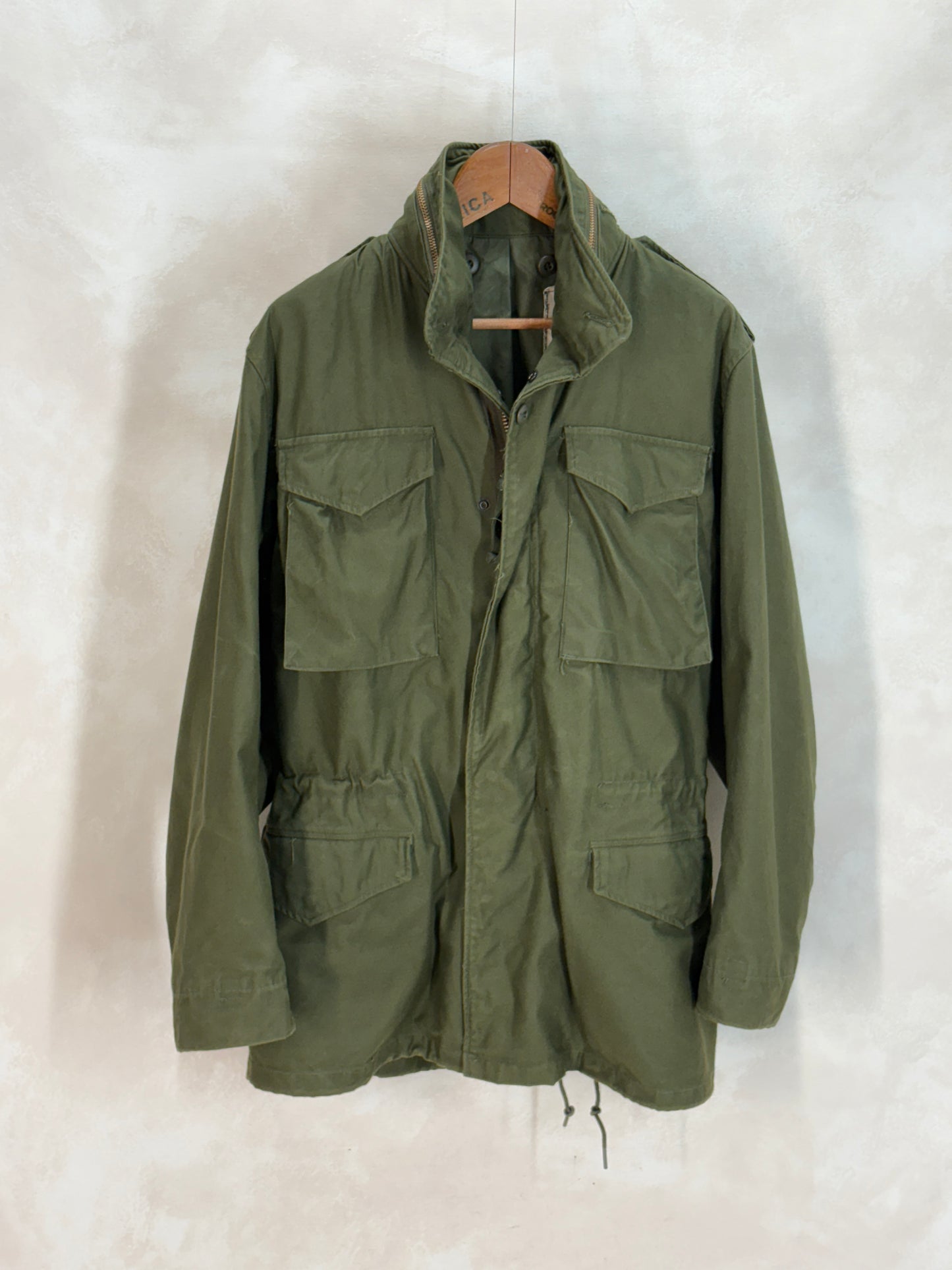 Small Long. Authentic 1972 US Army M-65 Field Jacket – Vintage Military Issue. Made by John Ownbey