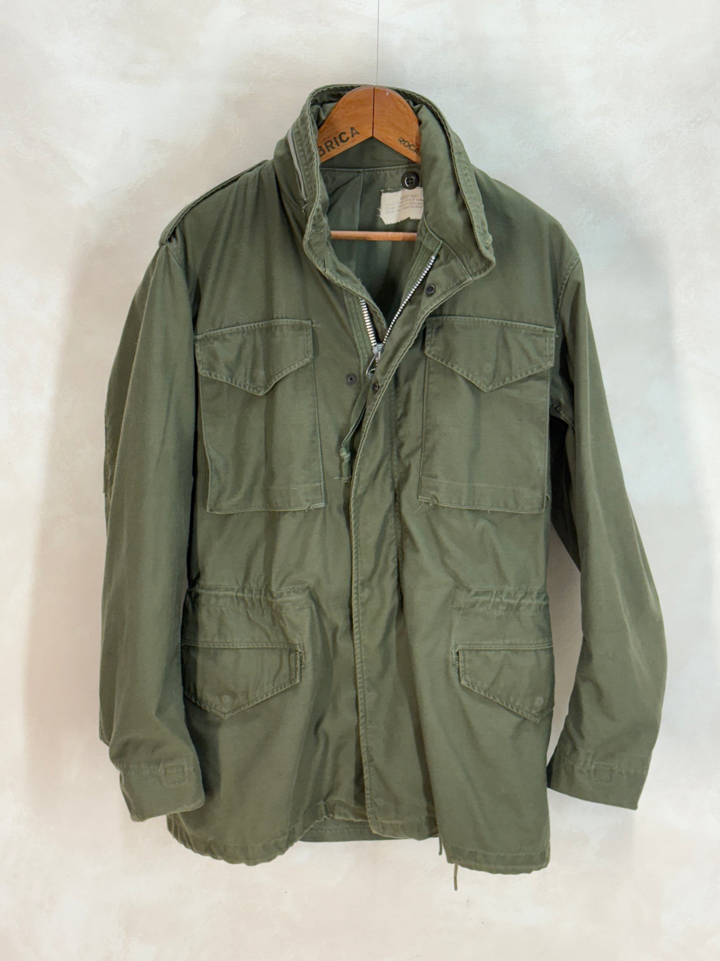 Small Long. Authentic 1967 US Army M-65 Field Jacket – OG-107 – Vintage Military Issue