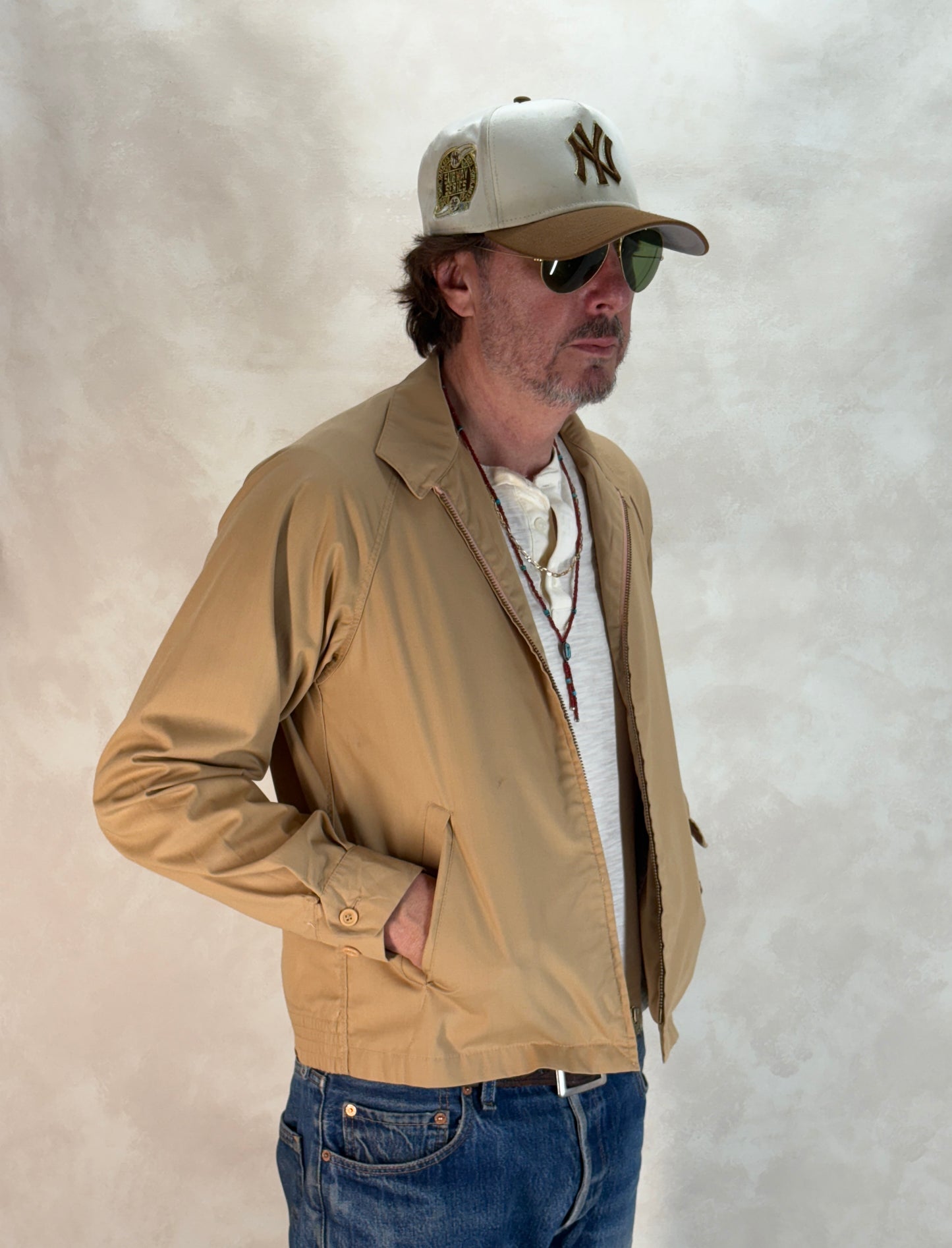 38 Reg , Vintage London Fog Lightweight Cotton-Blend Zip Jacket Made in USA. talon zipper