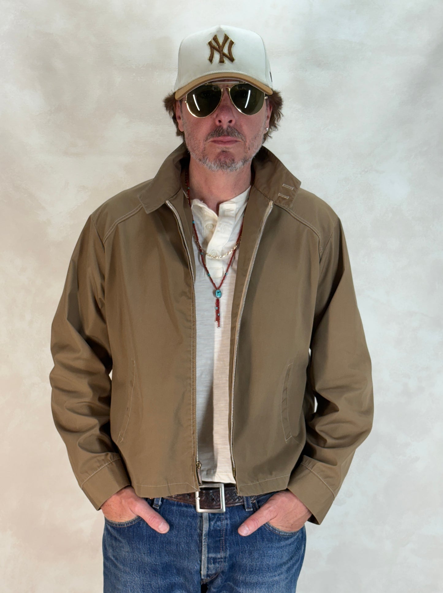 Marked size XL, 70s Vintage Lightweight Cotton-Blend Zip Jacket