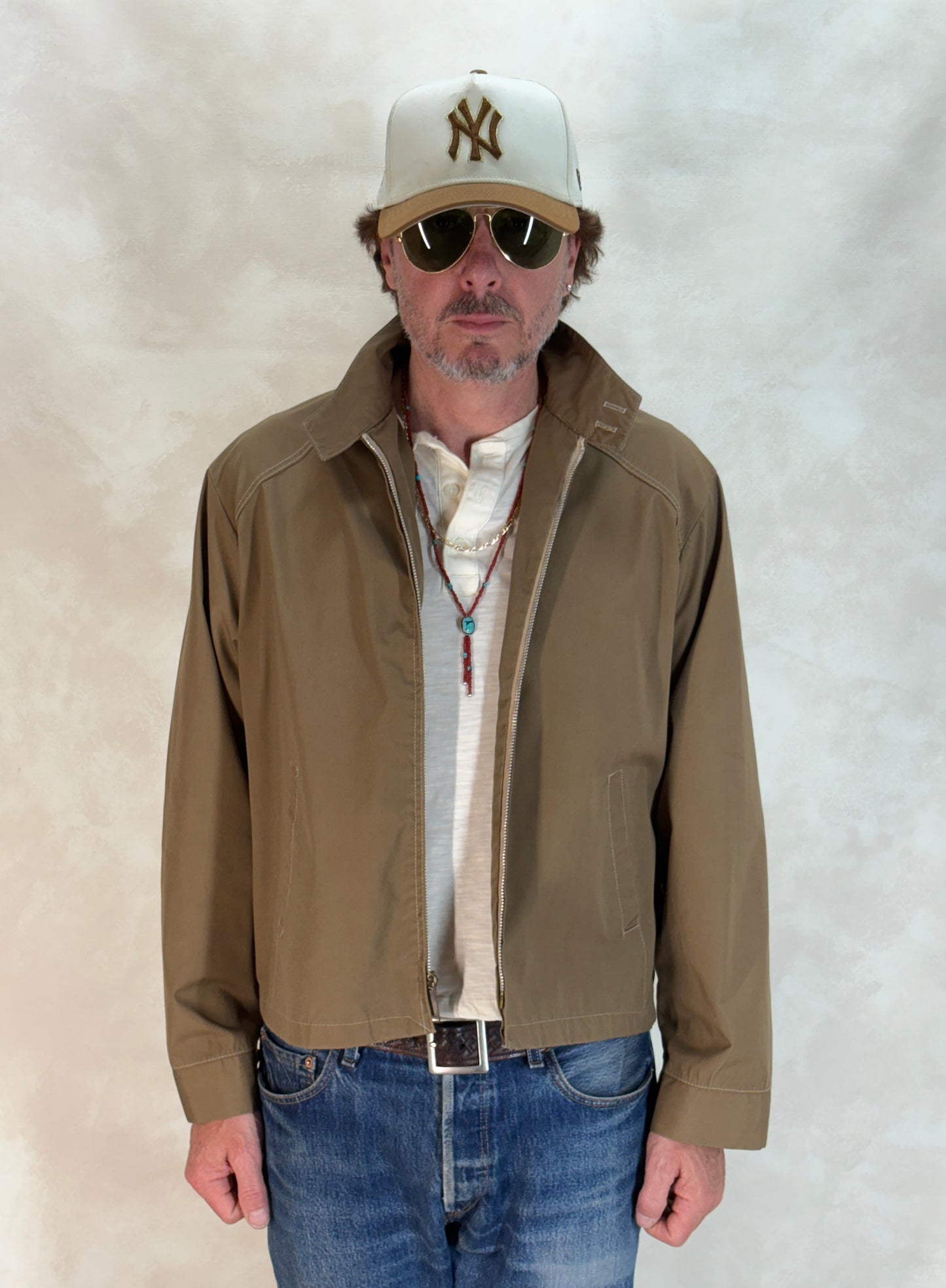 Marked size XL, 70s Vintage Lightweight Cotton-Blend Zip Jacket