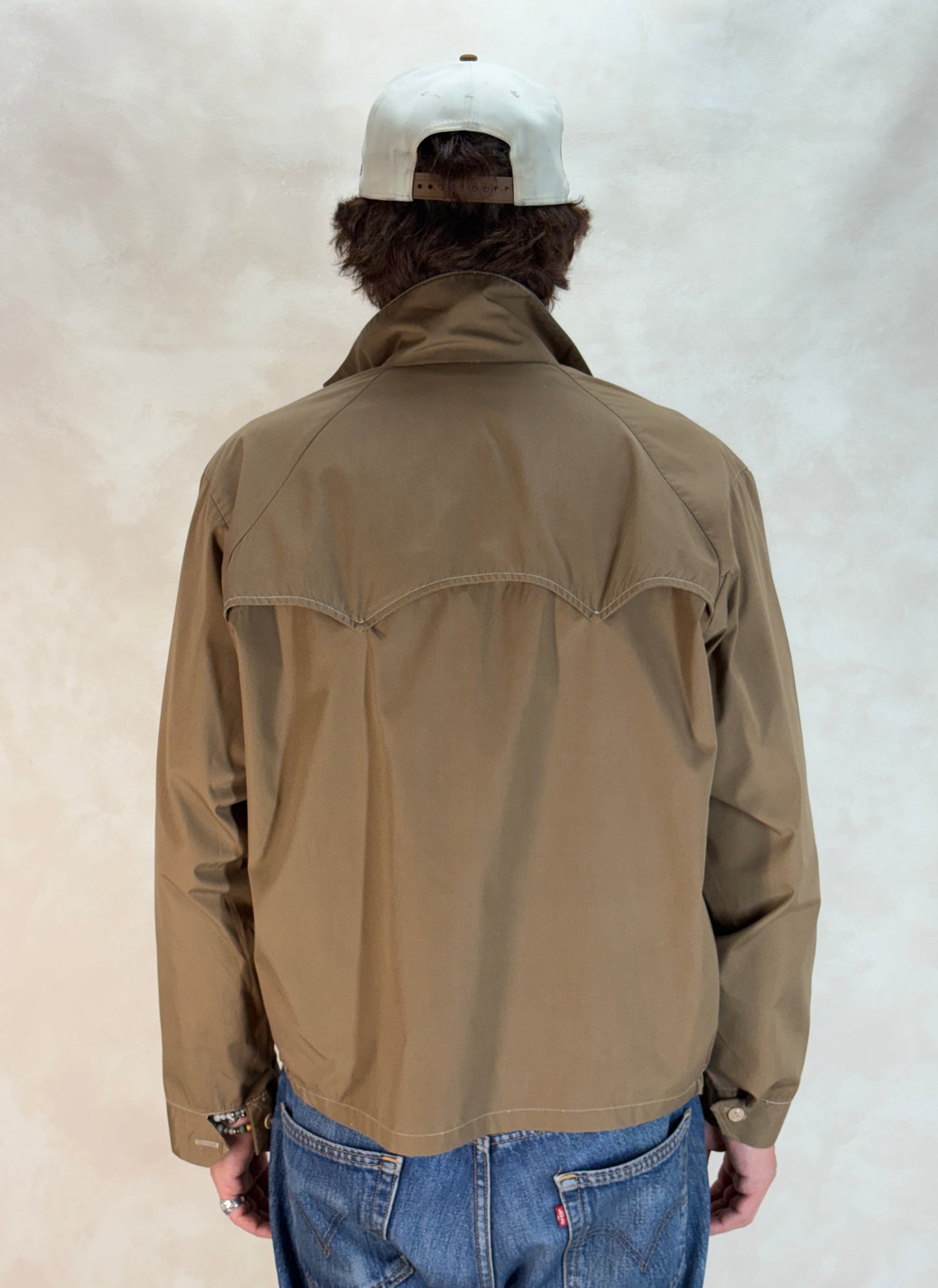 Marked size XL, 70s Vintage Lightweight Cotton-Blend Zip Jacket