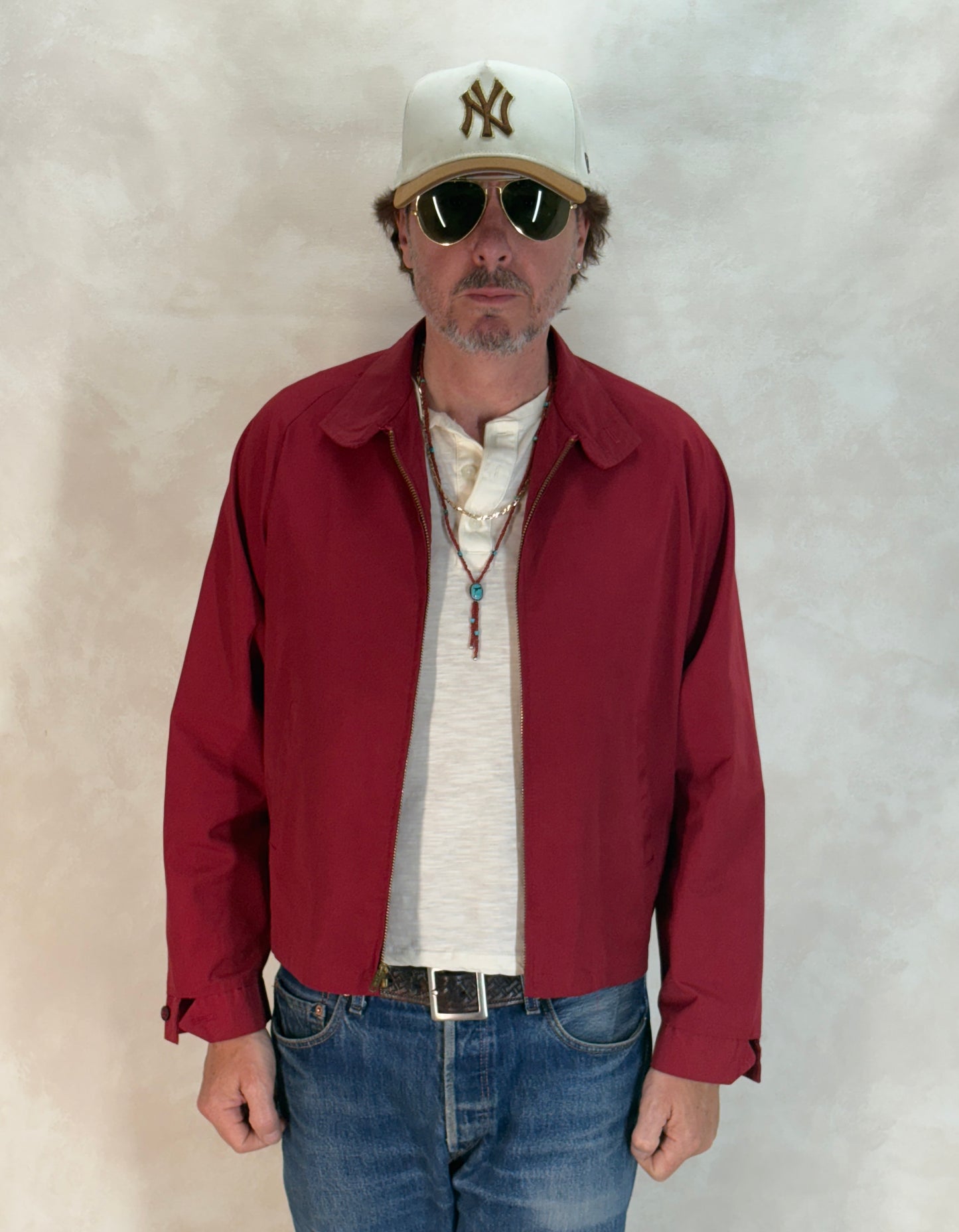 Size Med , Vintage 70s Lightweight Cotton-Blend Zip Jacket. Talon zipper