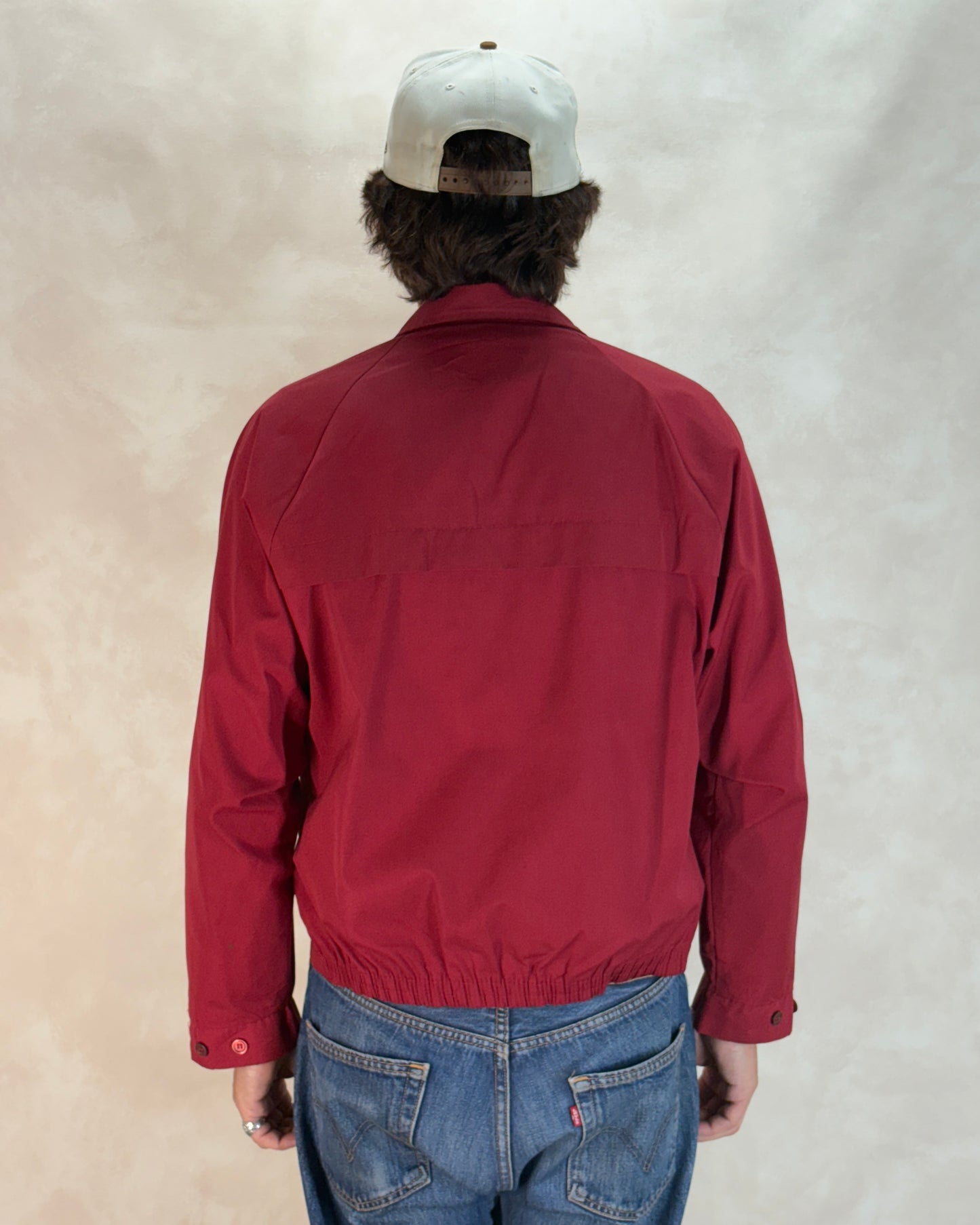 Size Med , Vintage 70s Lightweight Cotton-Blend Zip Jacket. Talon zipper