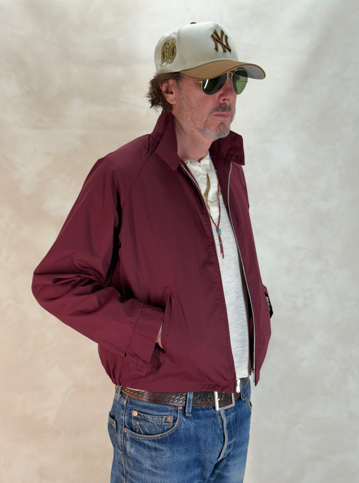Size Med , Vintage 60s Lightweight Cotton-Blend Zip Jacket