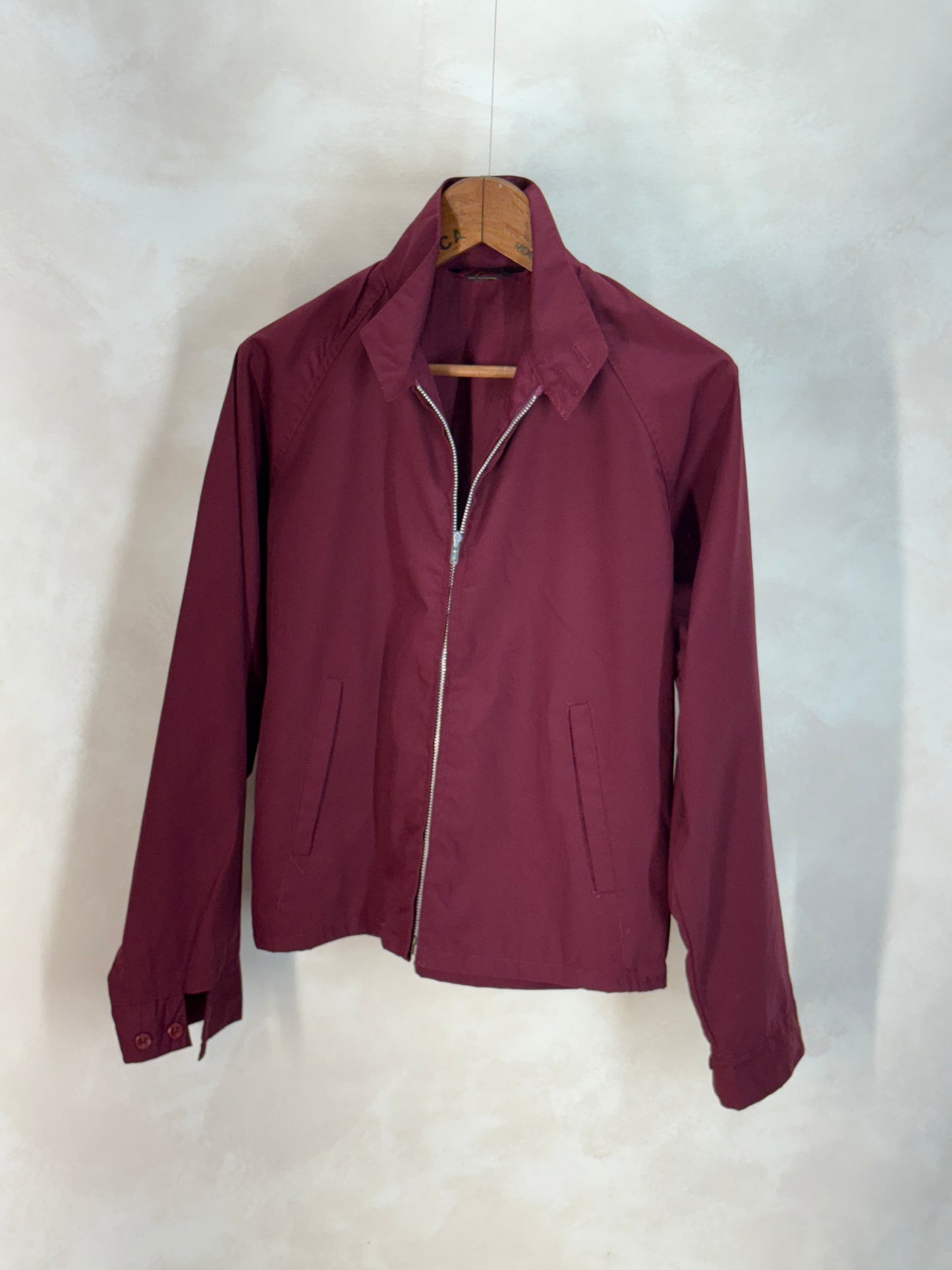 Size Med , Vintage 60s Lightweight Cotton-Blend Zip Jacket