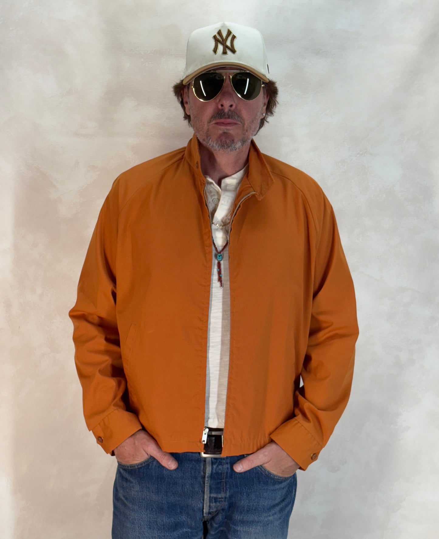 Size Large , 70s Vintage Lightweight Cotton-Blend Zip Jacket