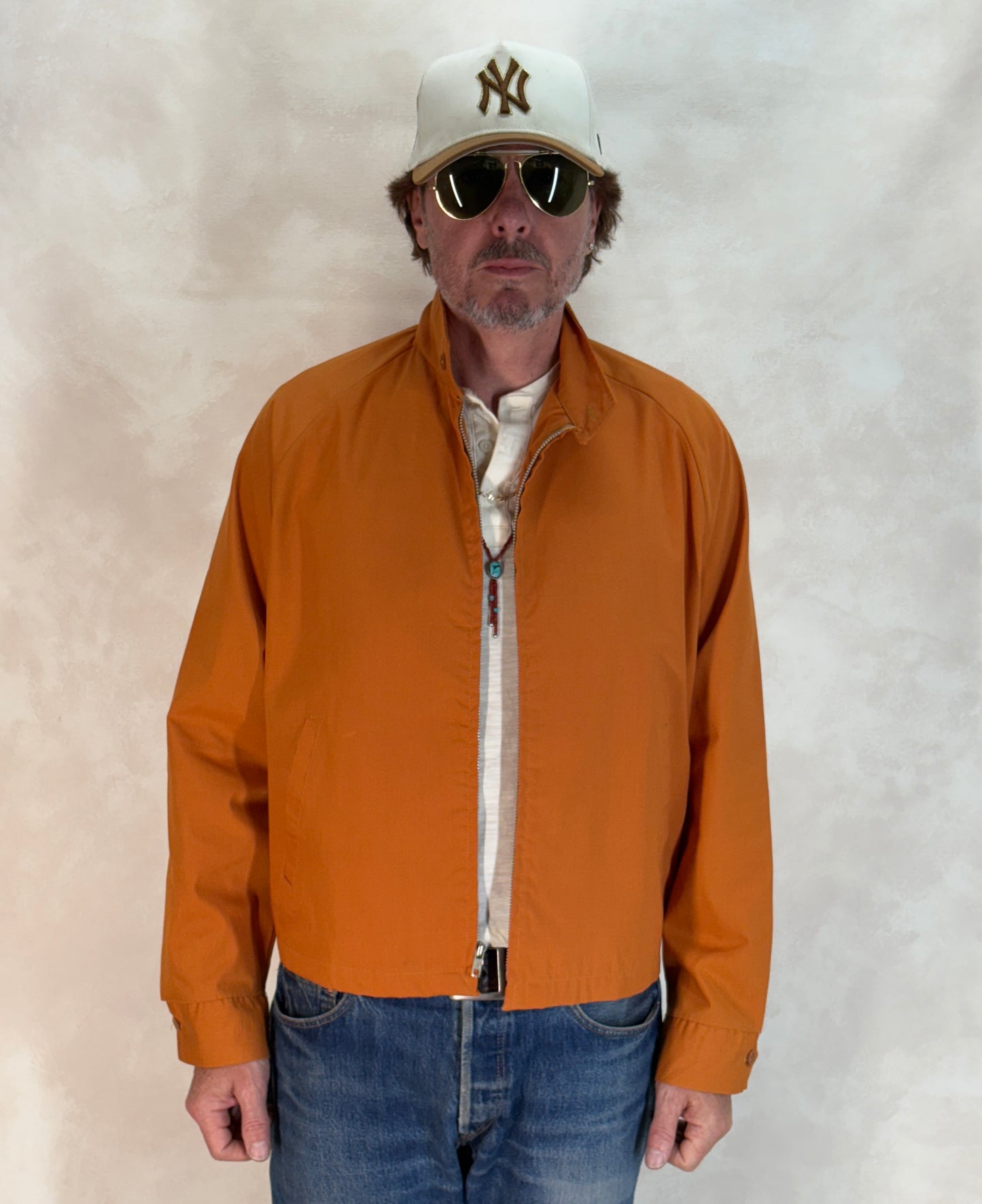 Size Large , 70s Vintage Lightweight Cotton-Blend Zip Jacket