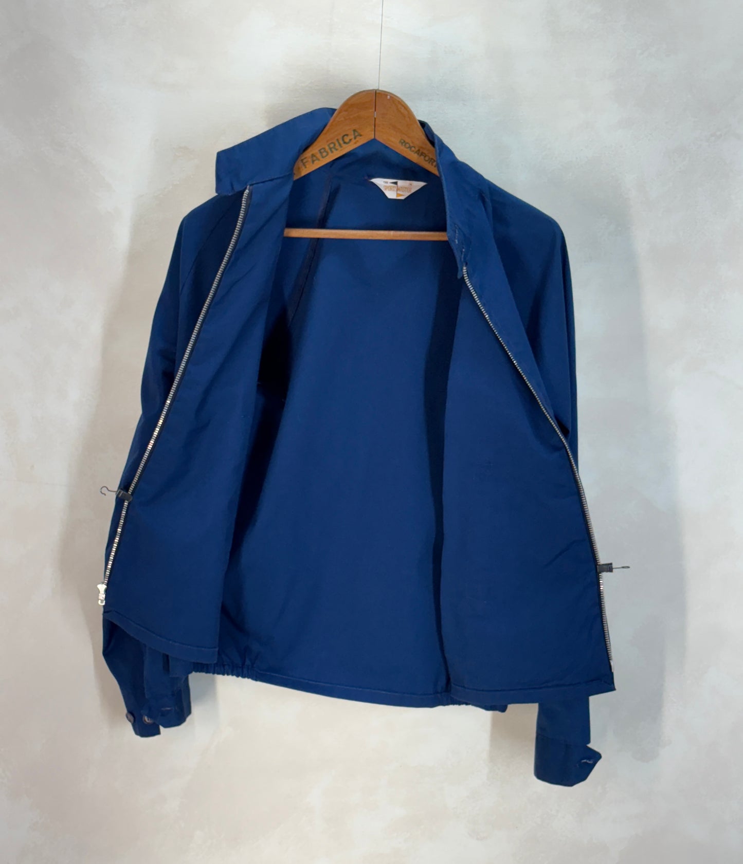 Size Med , 70s Vintage Lightweight Cotton-Blend Zip Jacket. Talon zipper