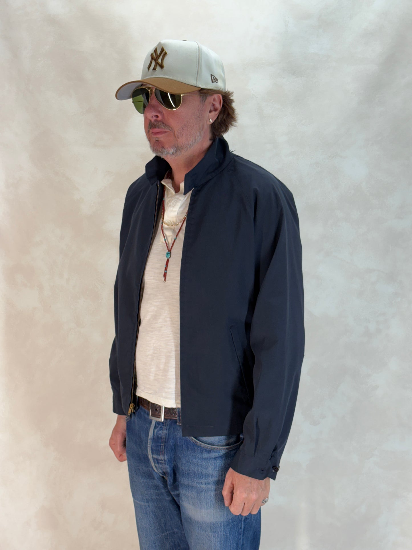 Size Med , Vintage Campus Lightweight Cotton-Blend Zip Jacket. Made in USA. Talon zipper