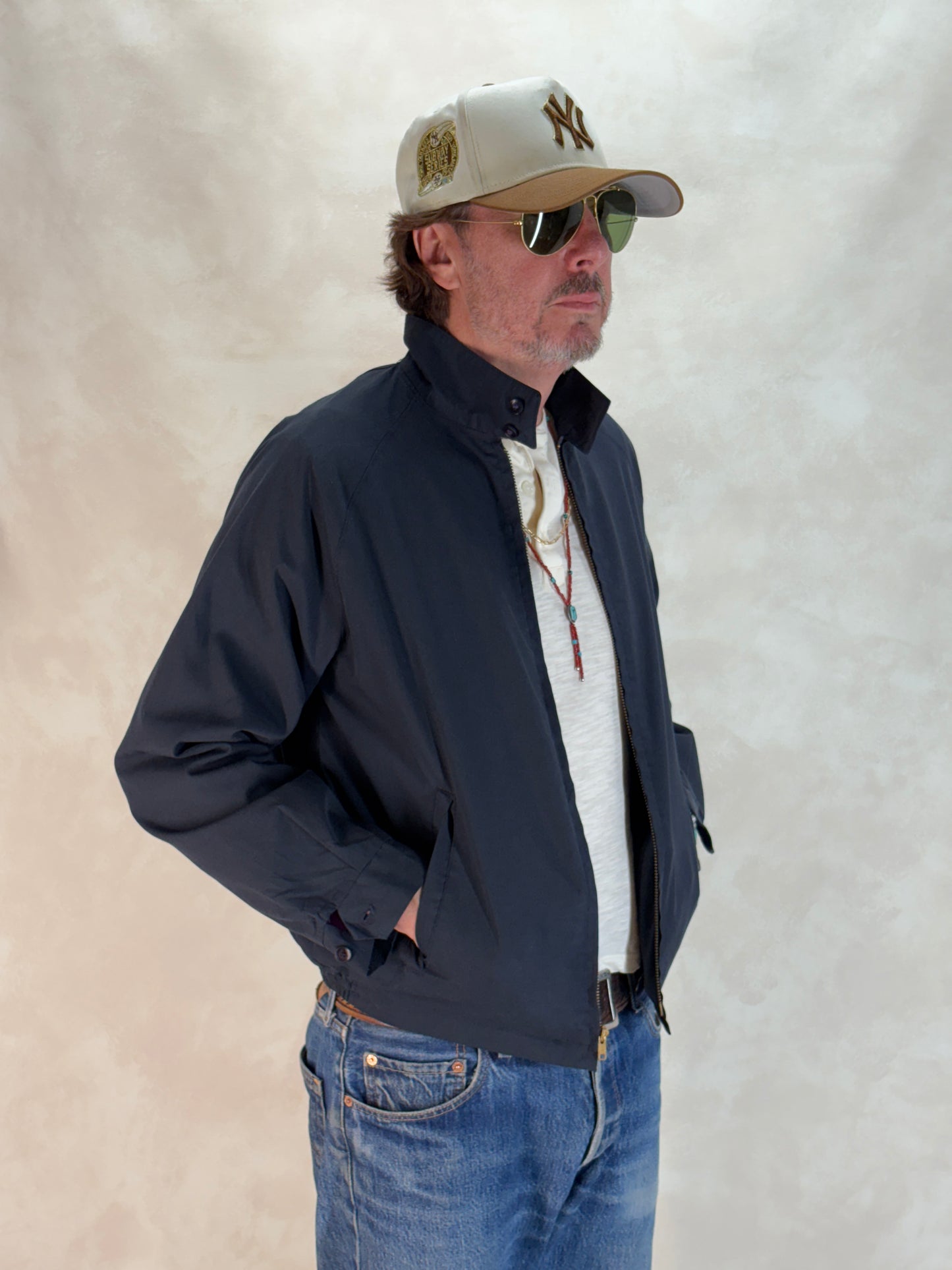 Size Med , Vintage Campus Lightweight Cotton-Blend Zip Jacket. Made in USA. Talon zipper