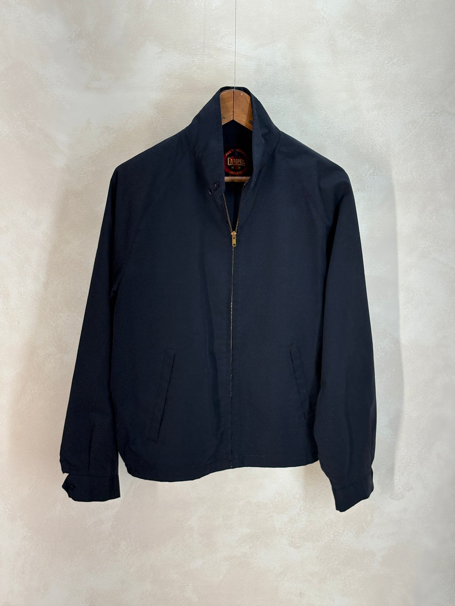 Size Med , Vintage Campus Lightweight Cotton-Blend Zip Jacket. Made in USA. Talon zipper