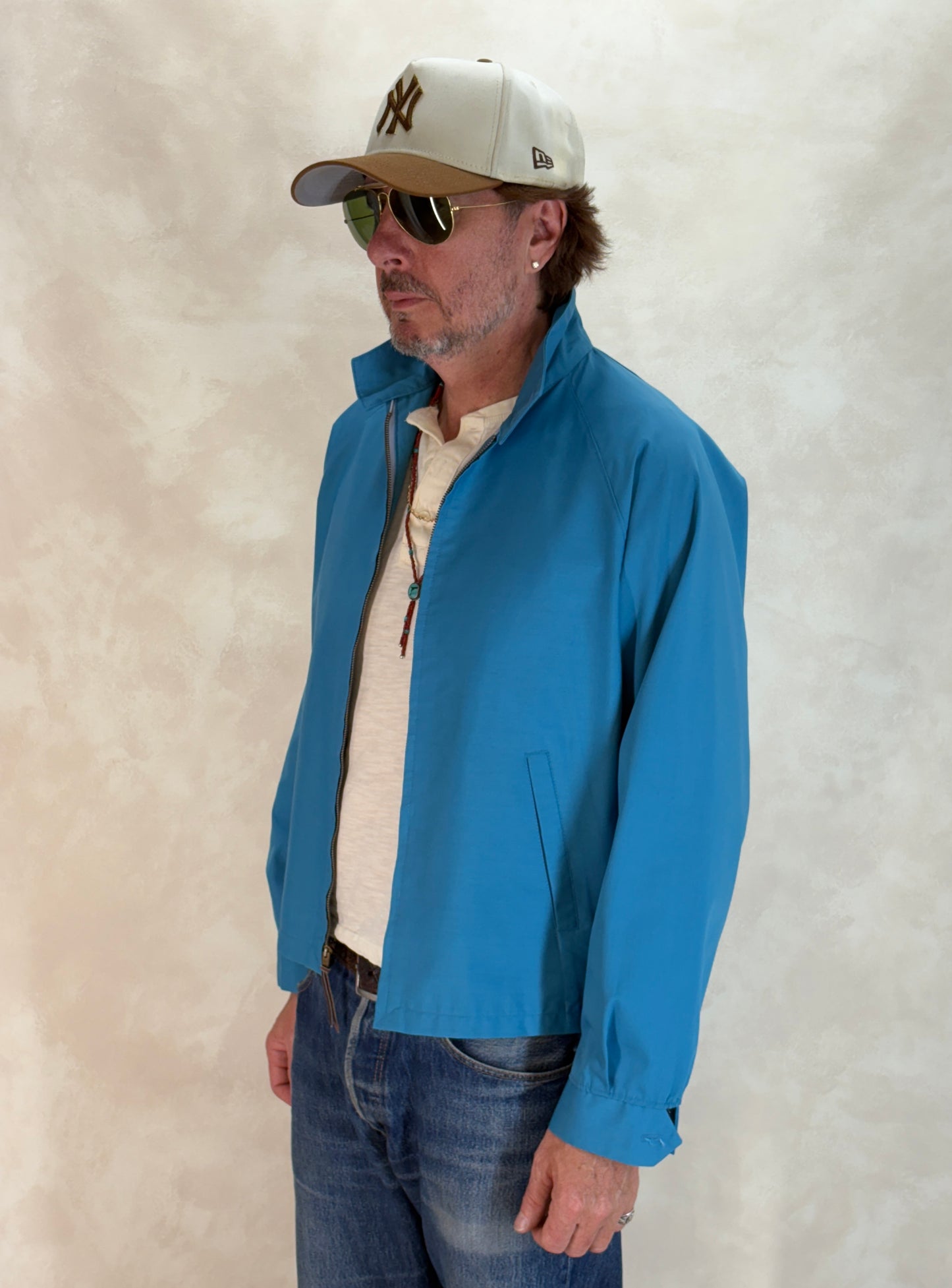 Size Med , 70s Towncraft Vintage Lightweight Cotton-Blend Zip Jacket