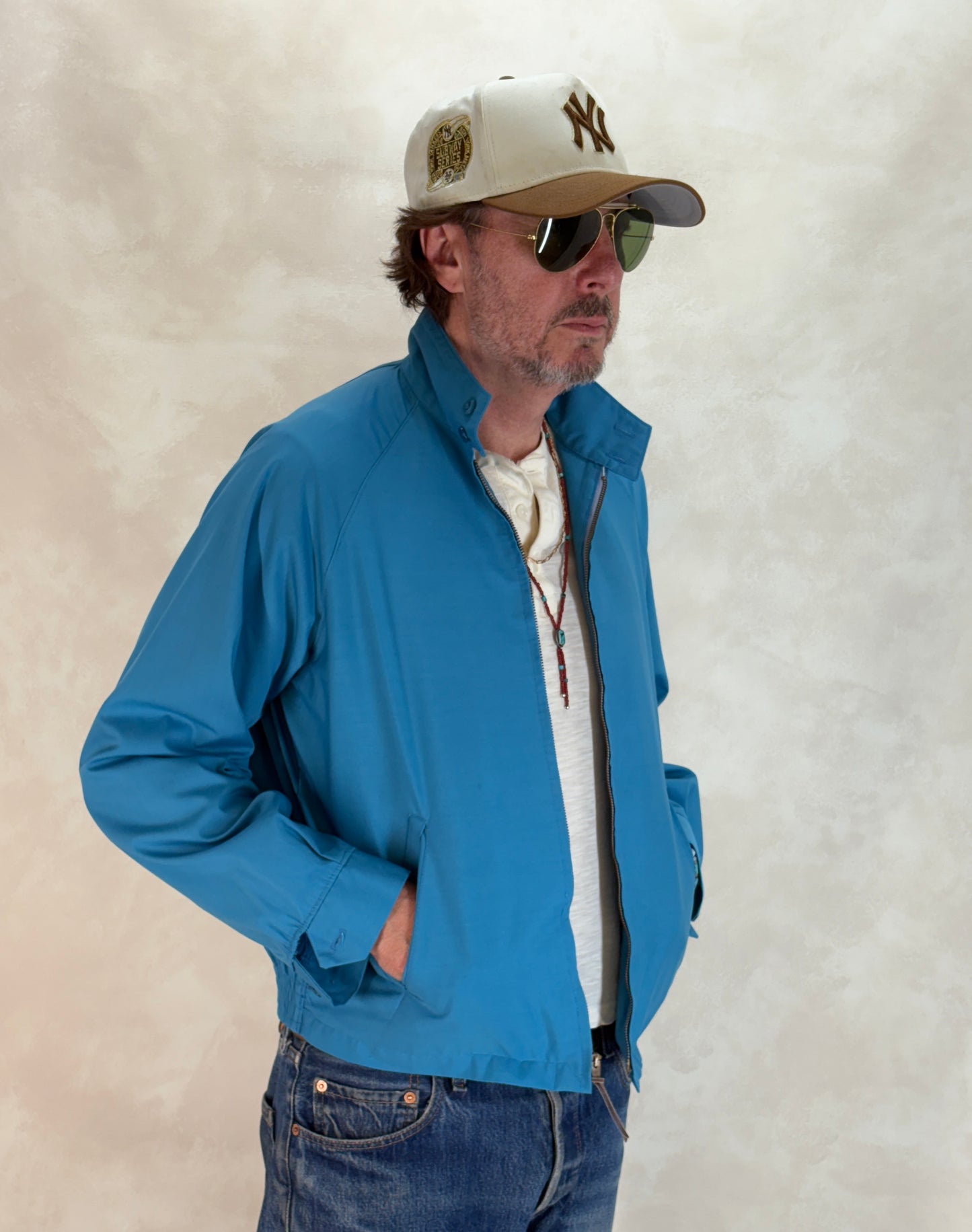 Size Med , 70s Towncraft Vintage Lightweight Cotton-Blend Zip Jacket