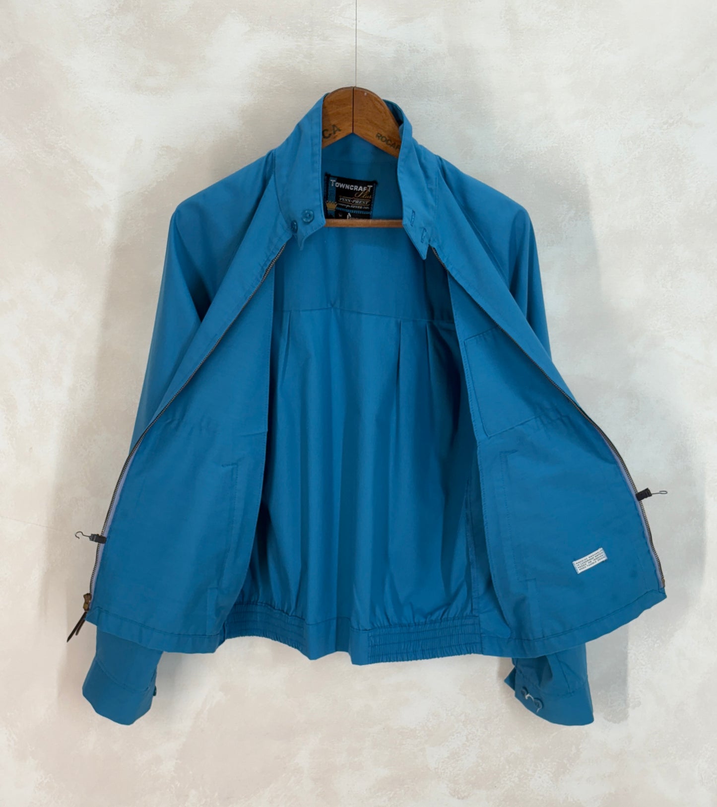 Size Med , 70s Towncraft Vintage Lightweight Cotton-Blend Zip Jacket
