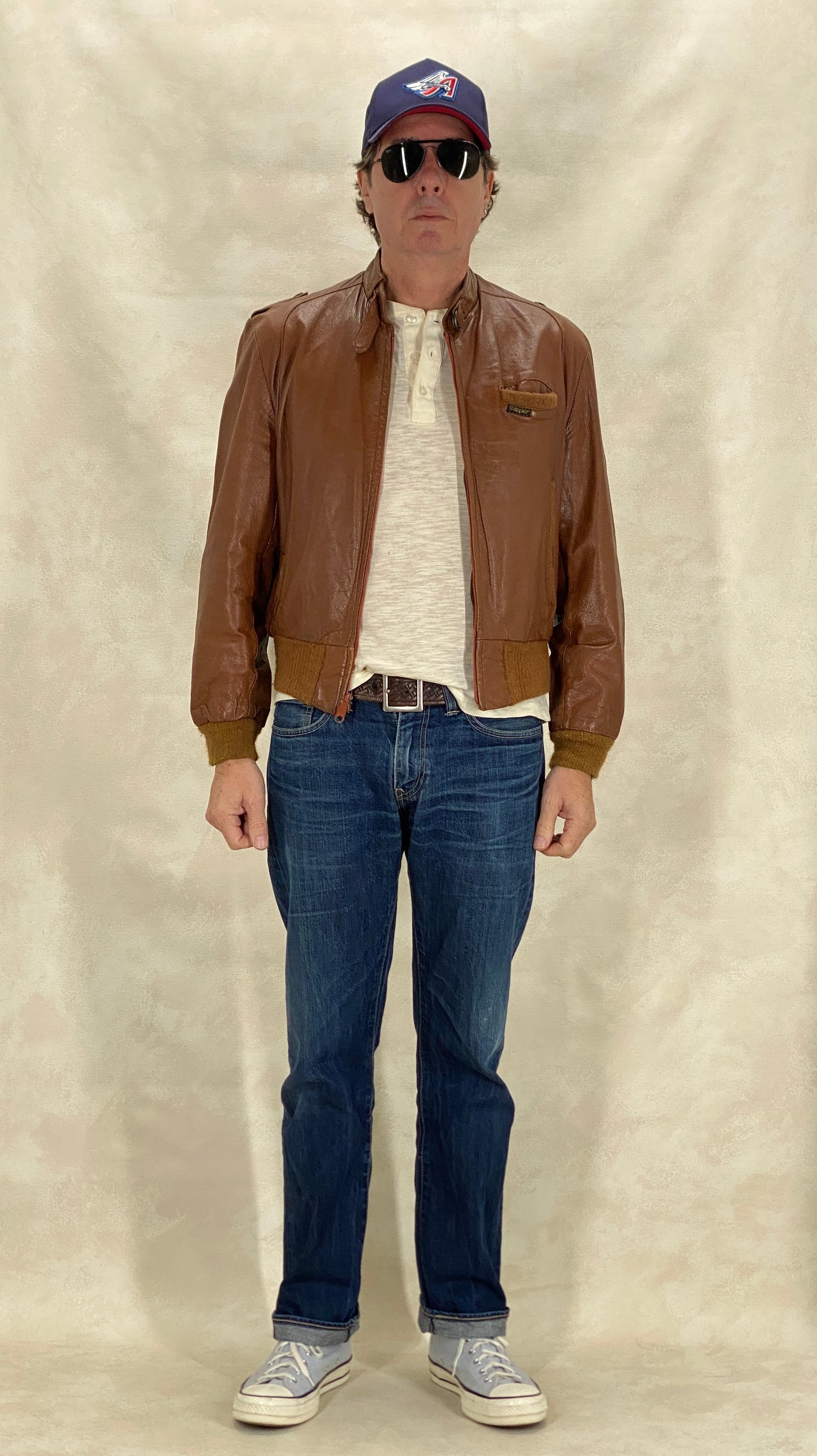 Size 40US / 50EU Vintage Men’s 80s Leather Jacket - Classic Retro Collectible