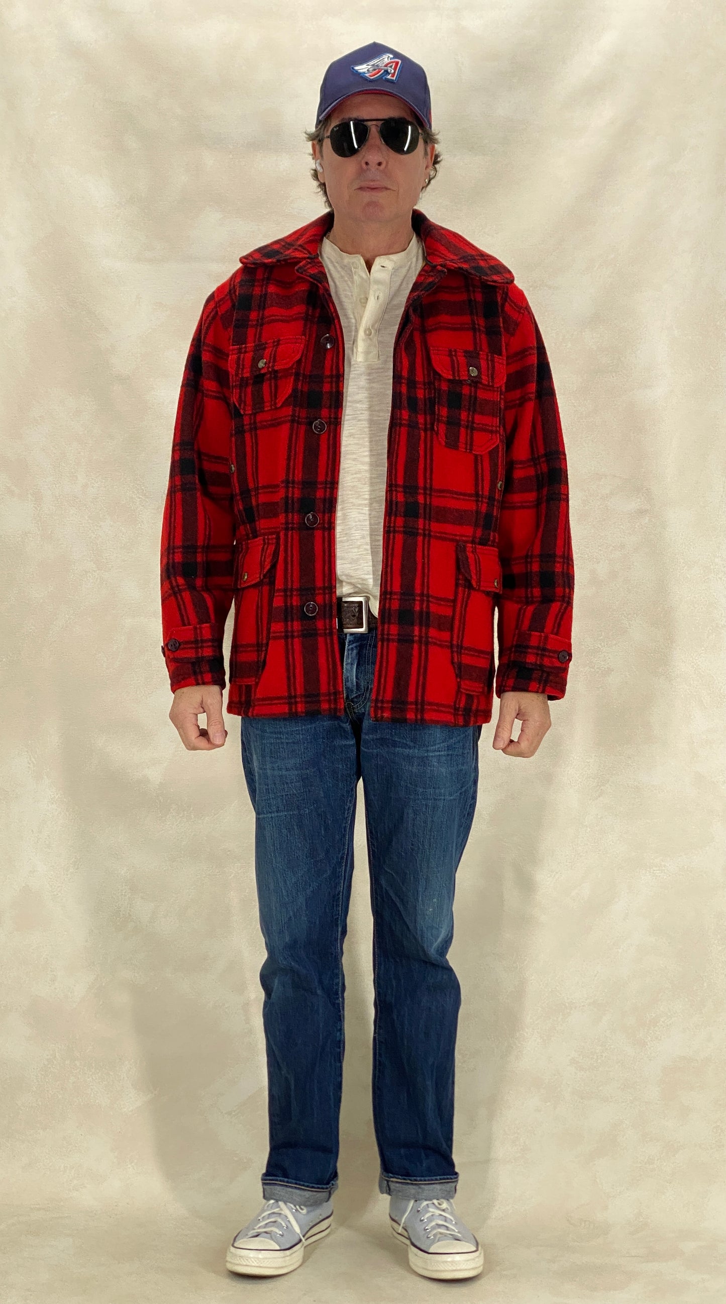 Size 42 US (52EU) 50s Woolrich hunting plaid wool jacket Made in USA