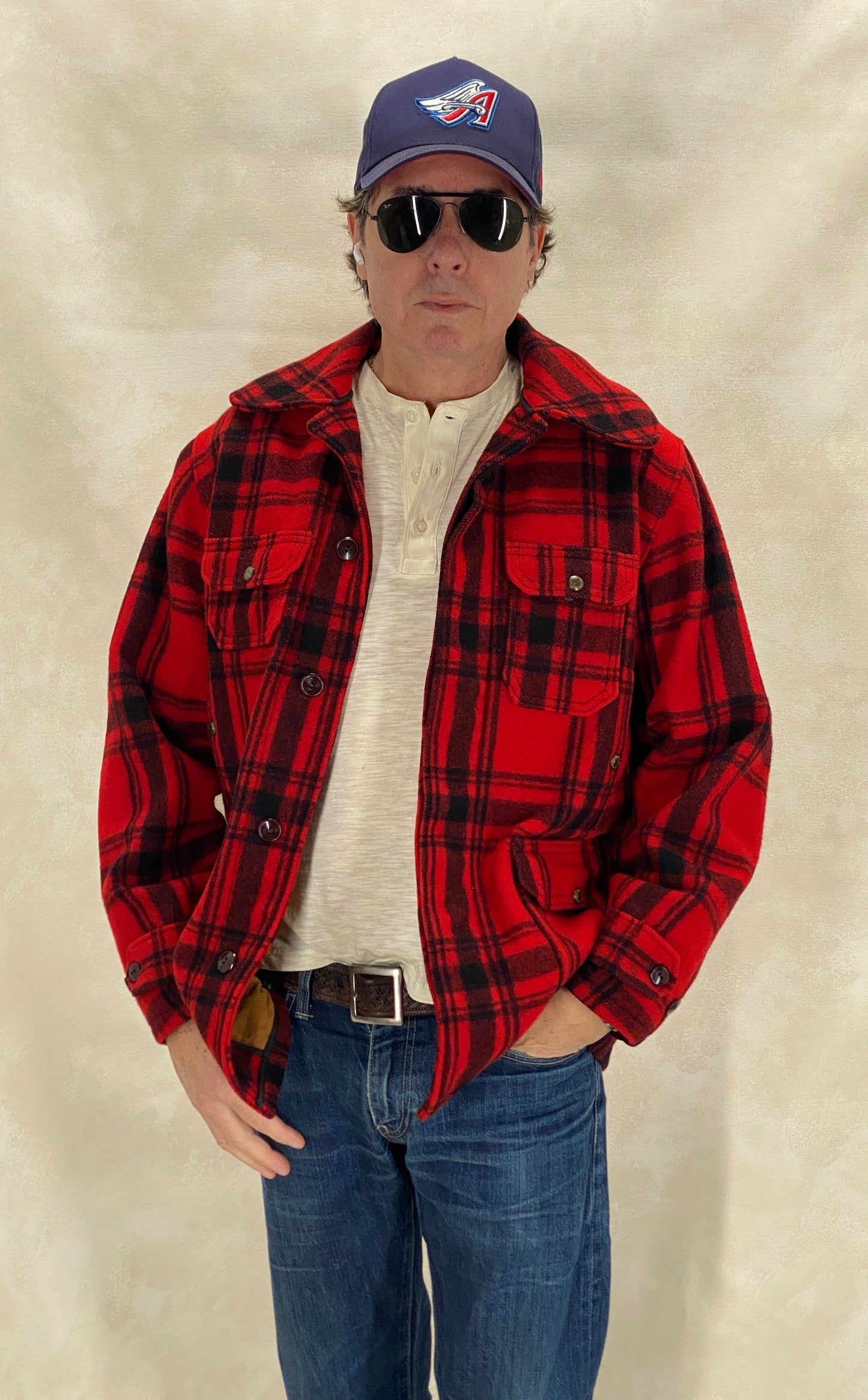 Size 42 US (52EU) 50s Woolrich hunting plaid wool jacket Made in USA