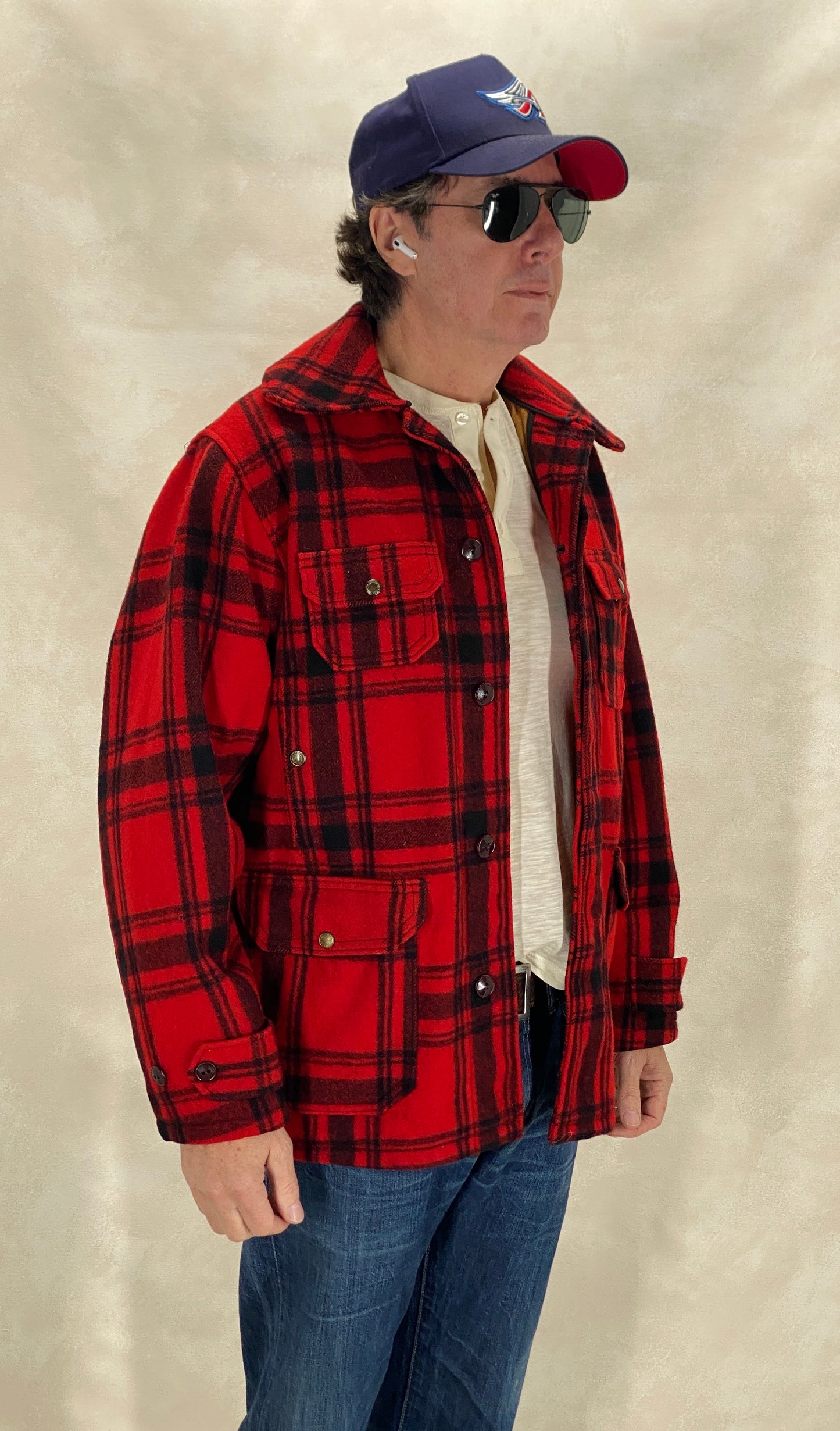 Size 42 US (52EU) 50s Woolrich hunting plaid wool jacket Made in USA