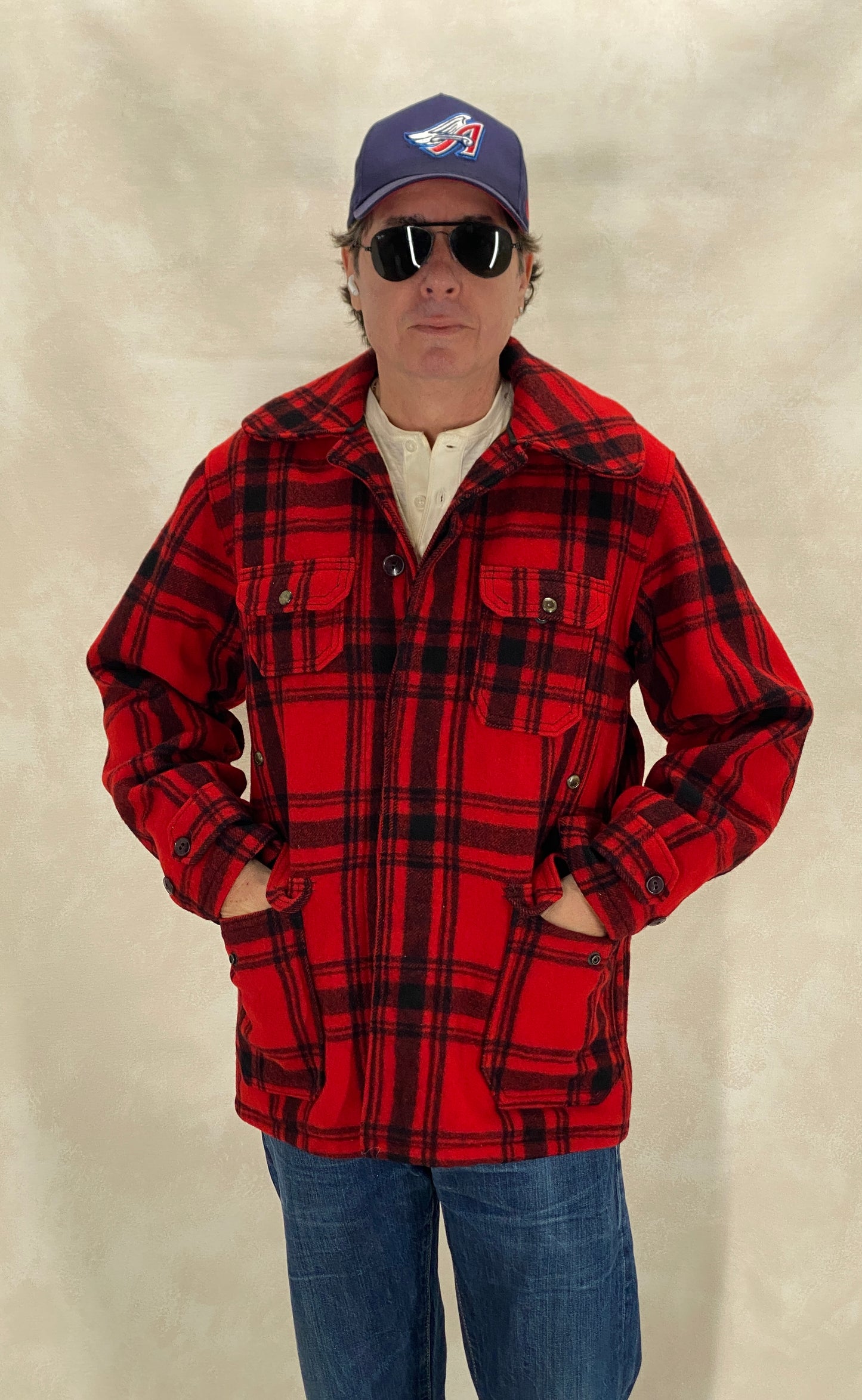 Size 42 US (52EU) 50s Woolrich hunting plaid wool jacket Made in USA