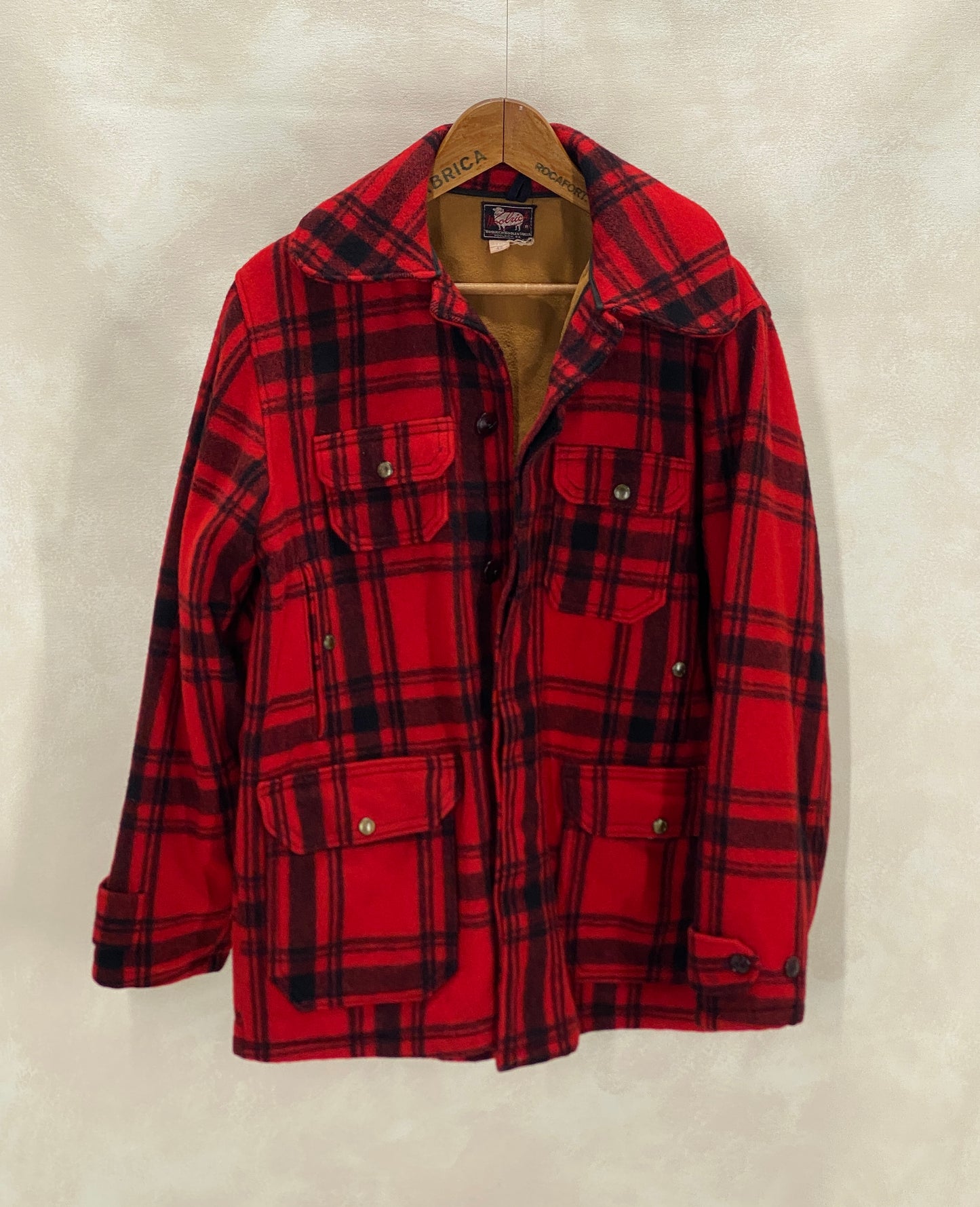 Size 42 US (52EU) 50s Woolrich hunting plaid wool jacket Made in USA