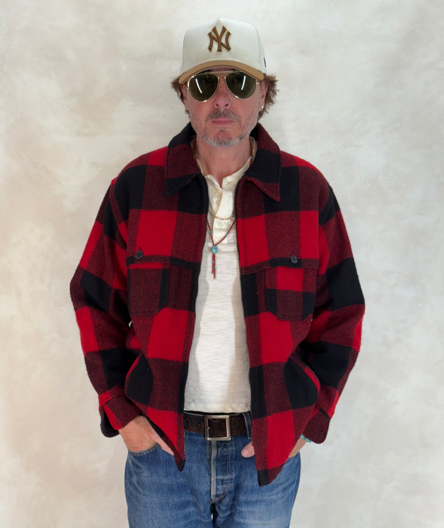 Size XL. Woolrich plaid wool jacket Made in USA