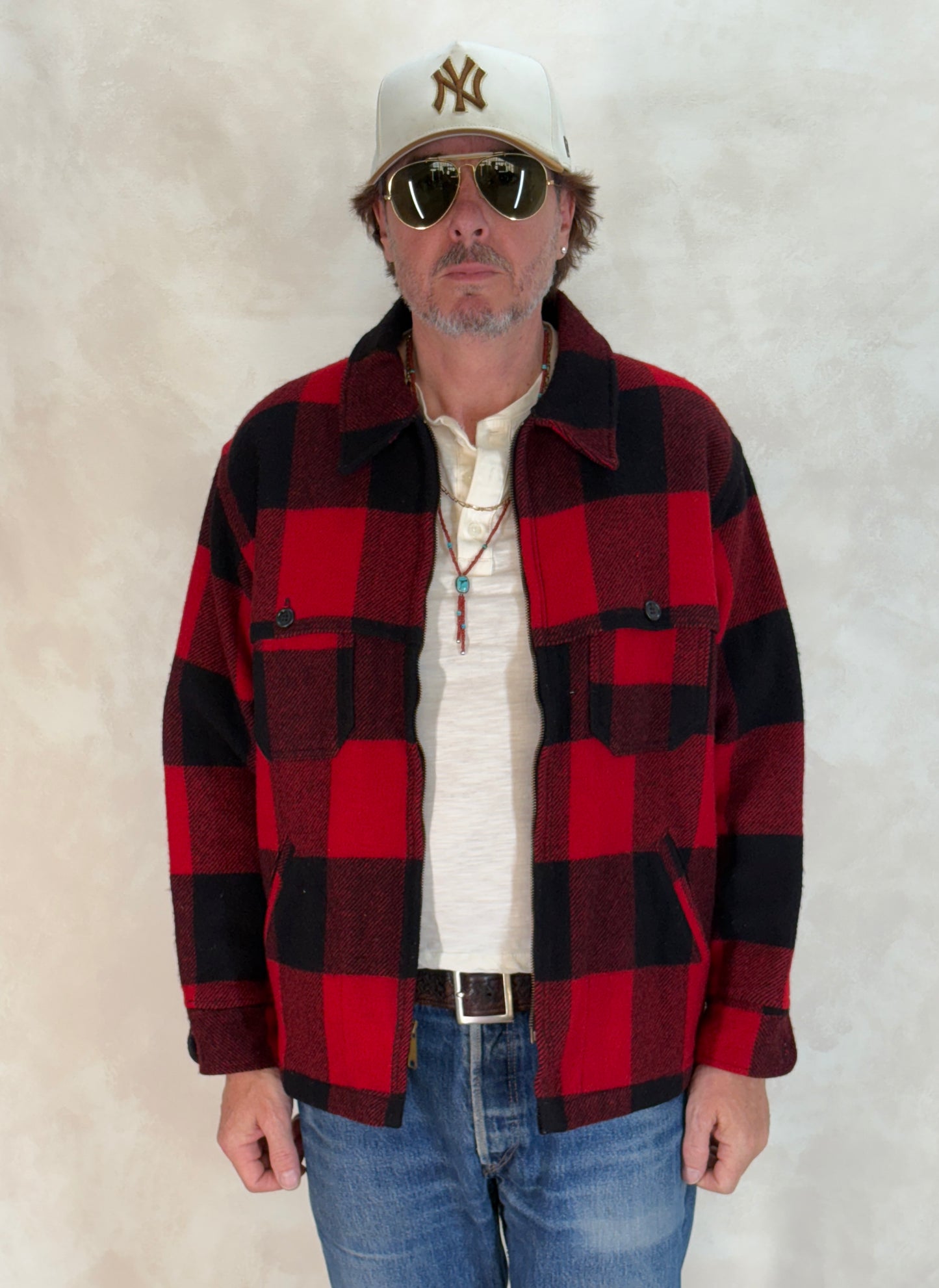 Size XL. Woolrich plaid wool jacket Made in USA